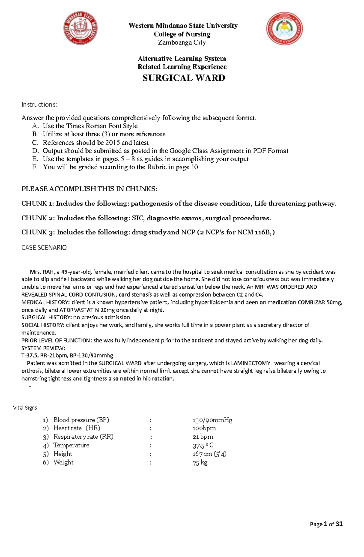 NCM 112 B-MS RAH - Case Study - Western Mindanao State University ...