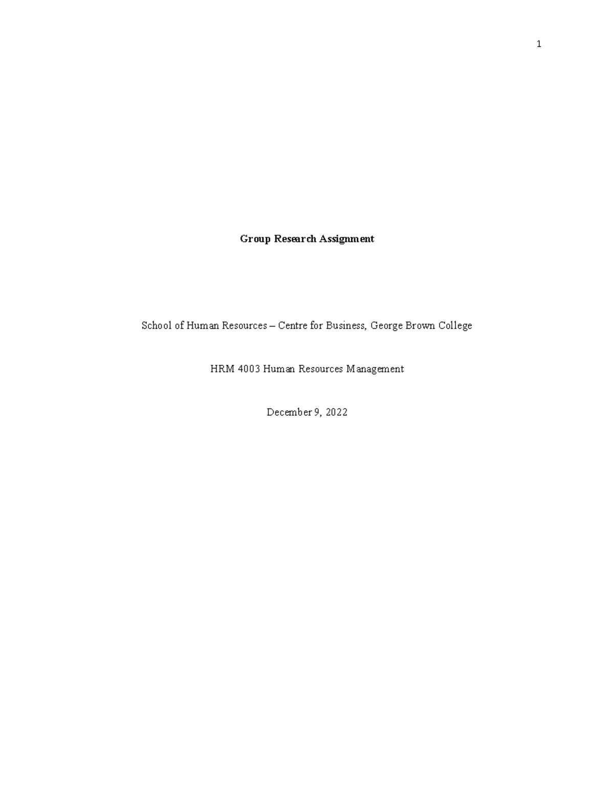 human resources research papers