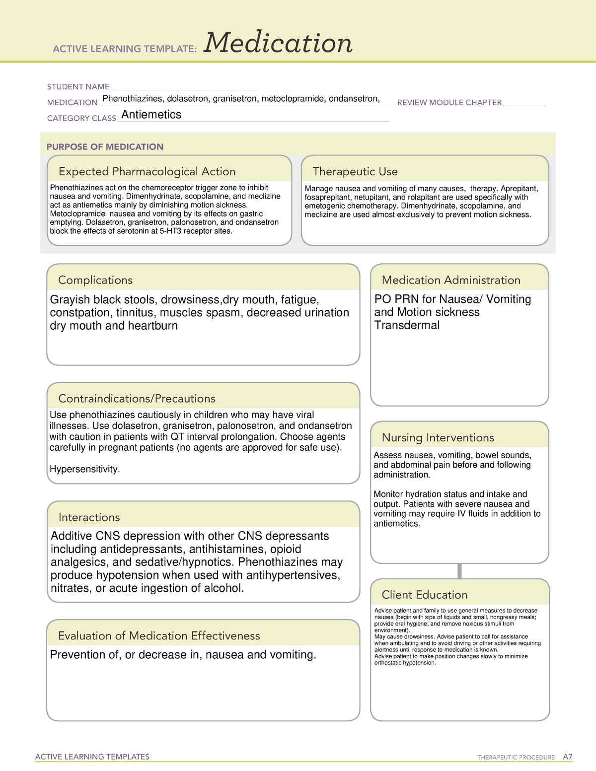 antiemetics-nursing-113-medication-template-active-learning-templates-therapeutic-procedure