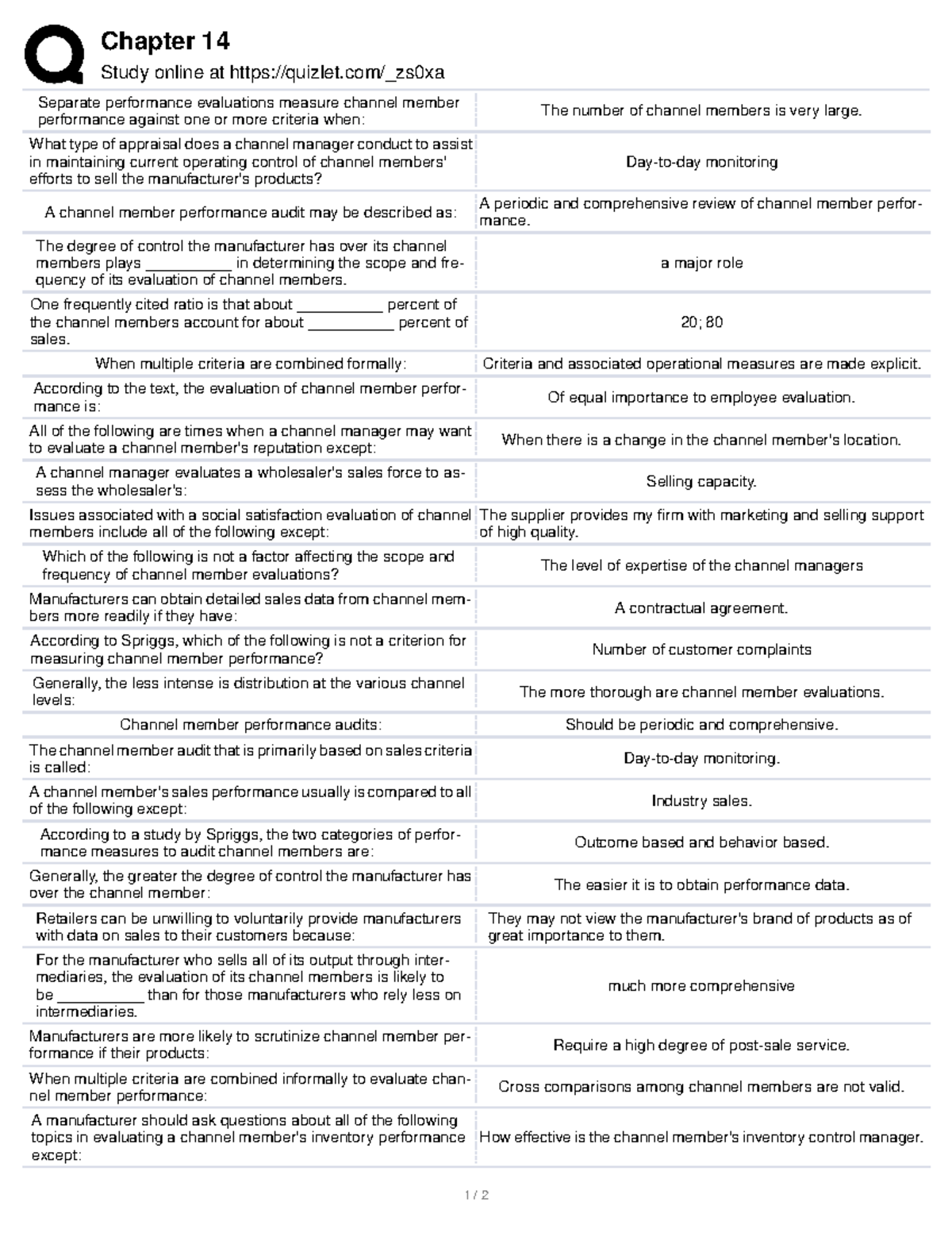 Study SETS-13 - Chapter 13 - Chapter 14 Study online at quizlet/_zs0xa ...