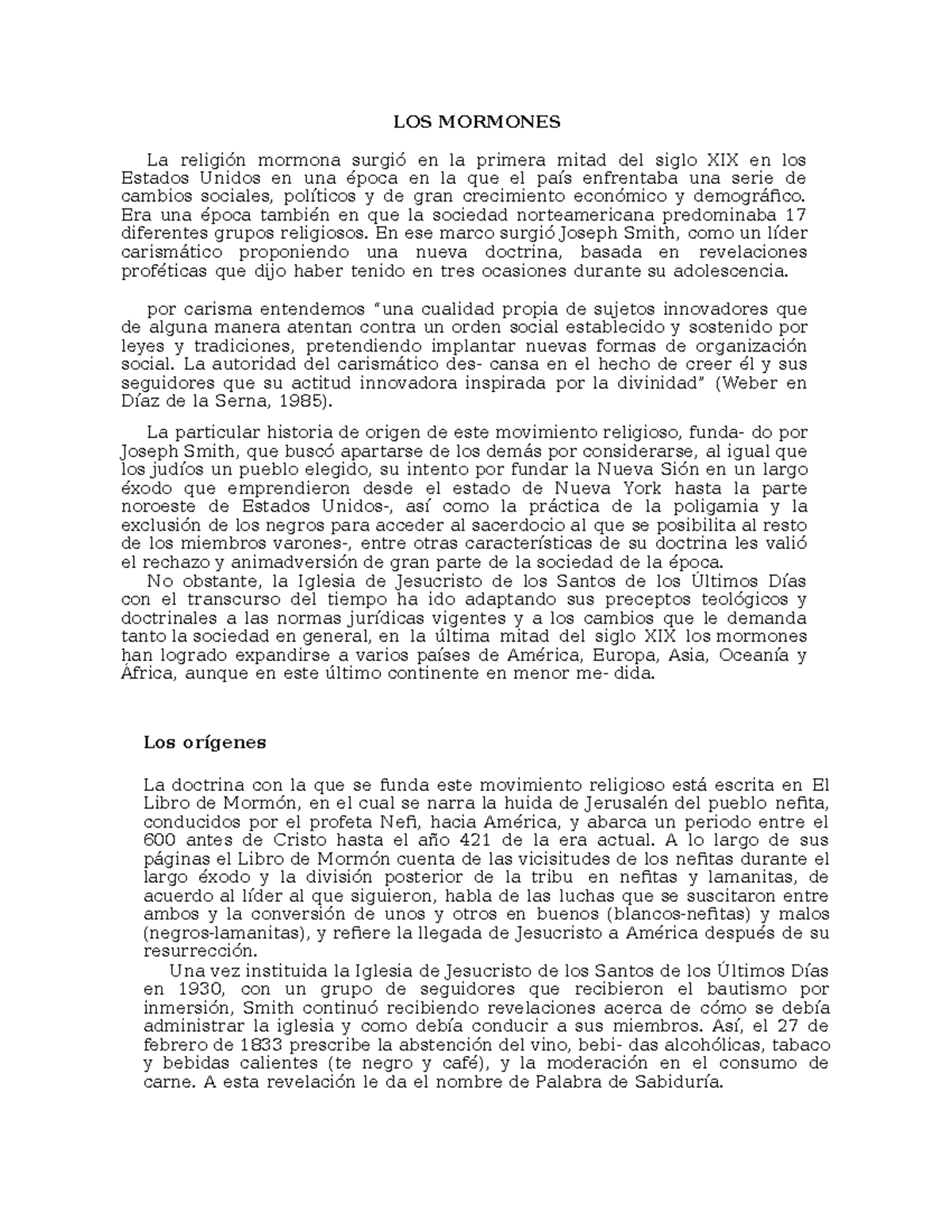 LOS Mormones en resumen claro y preciso - LOS MORMONES La religión ...