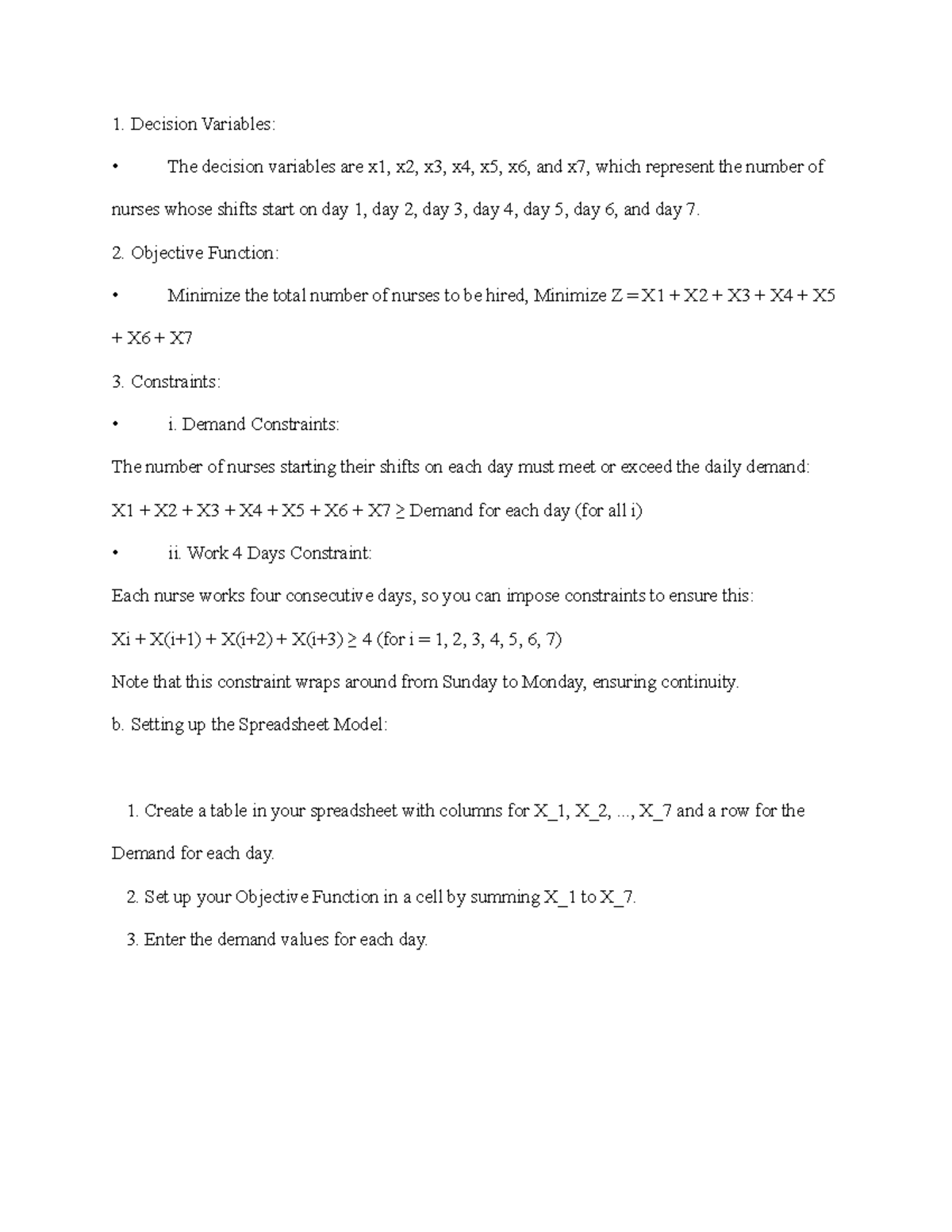 Operation management - Note - Decision Variables: The decision ...