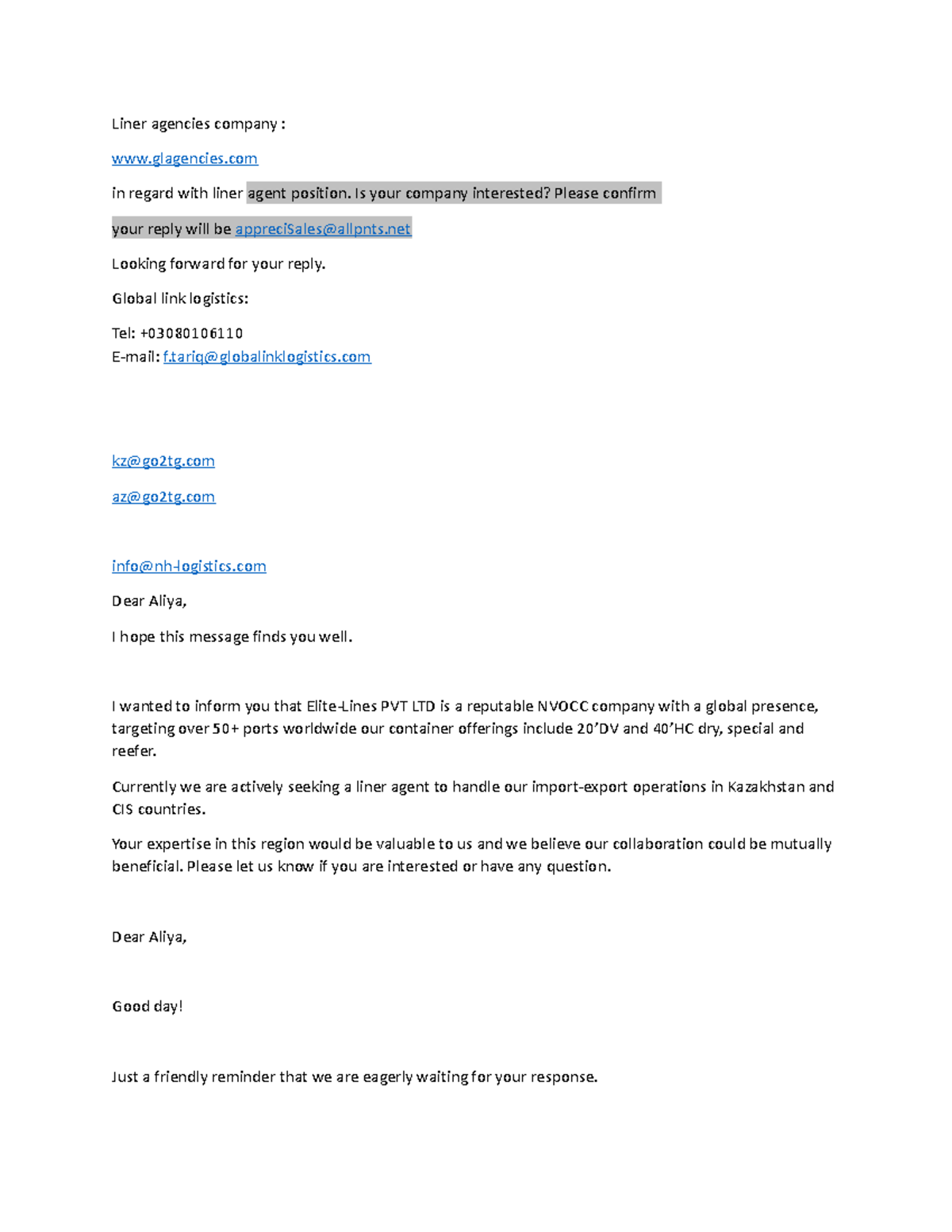 Helpline Liner agencies company glagencies in regard with liner