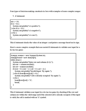 JAVA EXAM Final WITH Answers Stared OR Filled - Part I. Multiple Choice ...