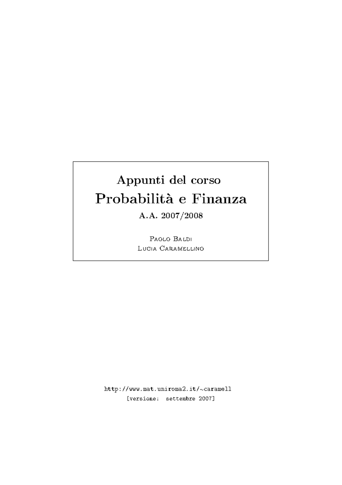 Appunti PF 0708 - Riassunto Paniere Svolto - Appunti Del Corso ...