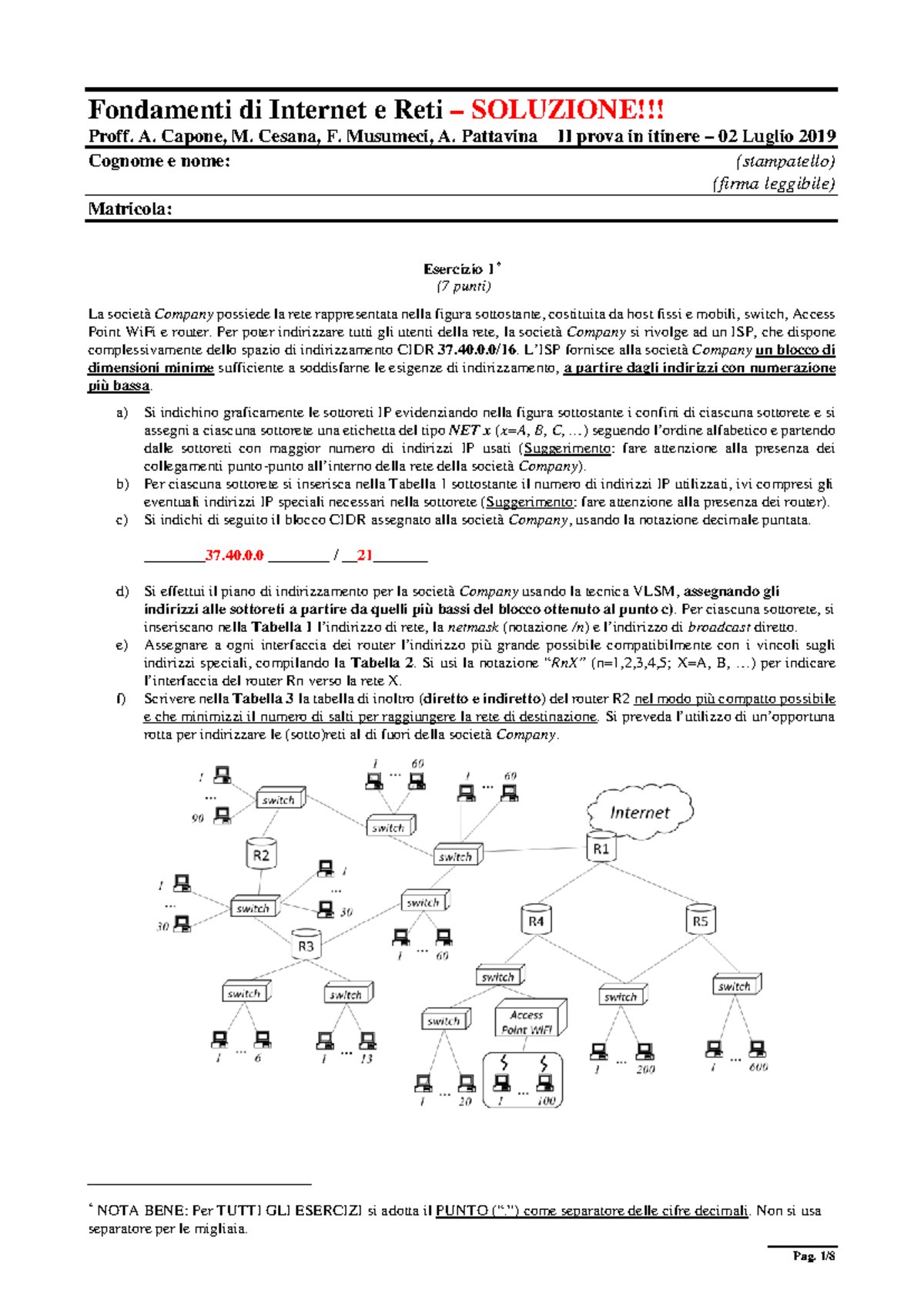 Reti - Tutte le tipologie di esercizio dai temi d'esami sulle Reti ...