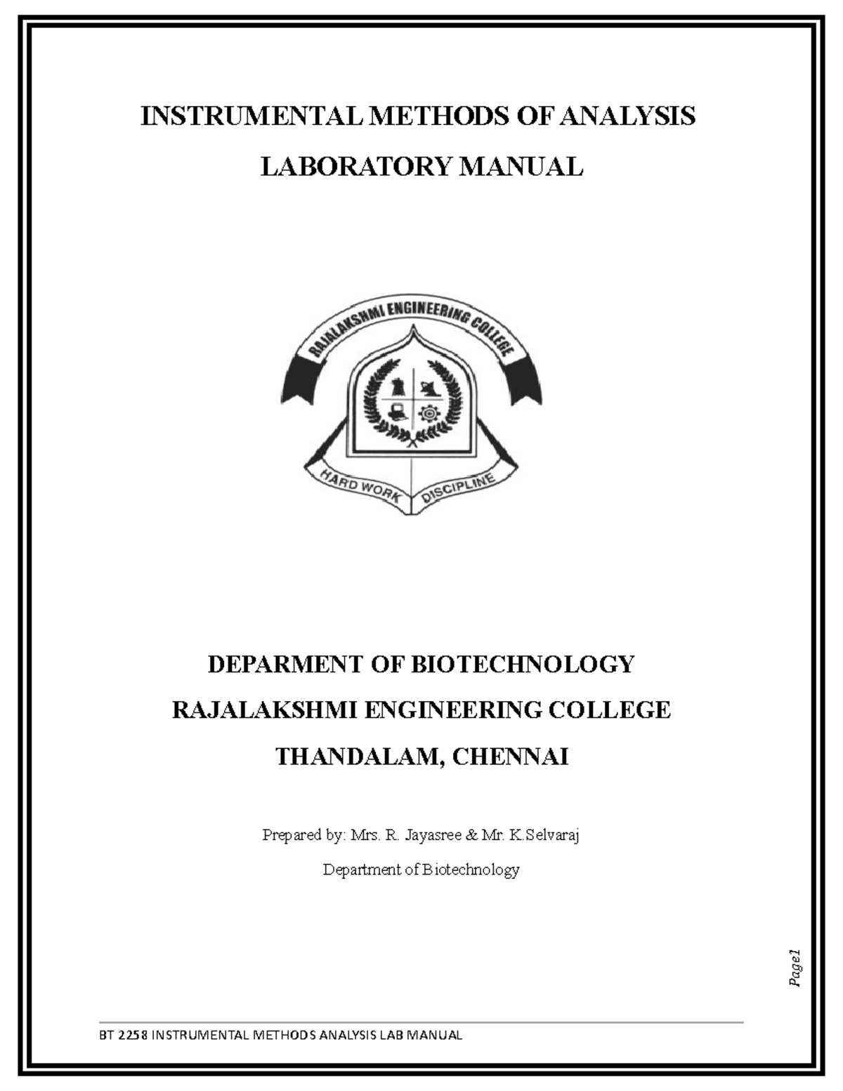 23417026 Instrumental Methods OF Analysis LAB Manual FOR B TECH - Page ...