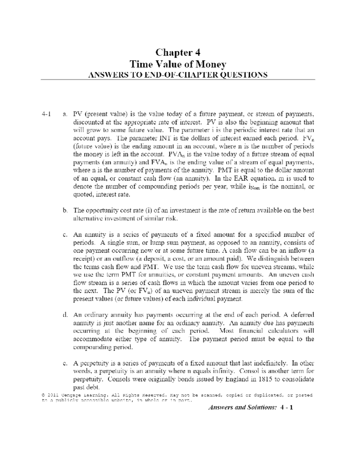 Chapter 4 Time Value Of Money Answers TO END-OF- Chapter Questions ...