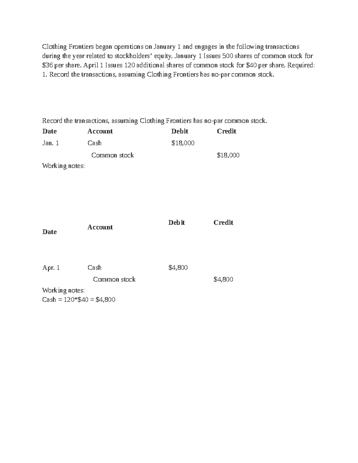 Accounting notes chapter 11 Google Docs - Clothing Frontiers began ...