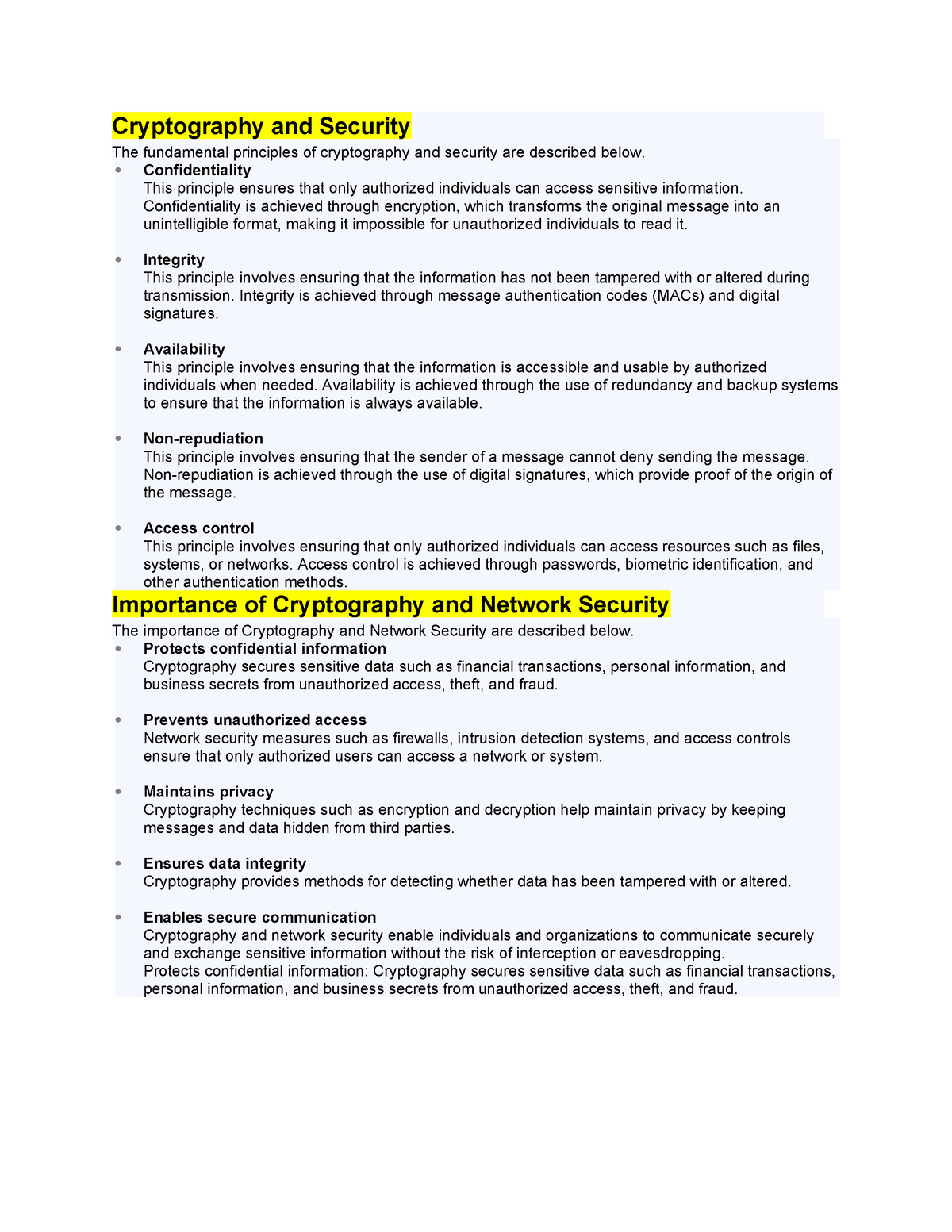 Cryptography Unit 1 Notes - Cryptography And Security The Fundamental ...