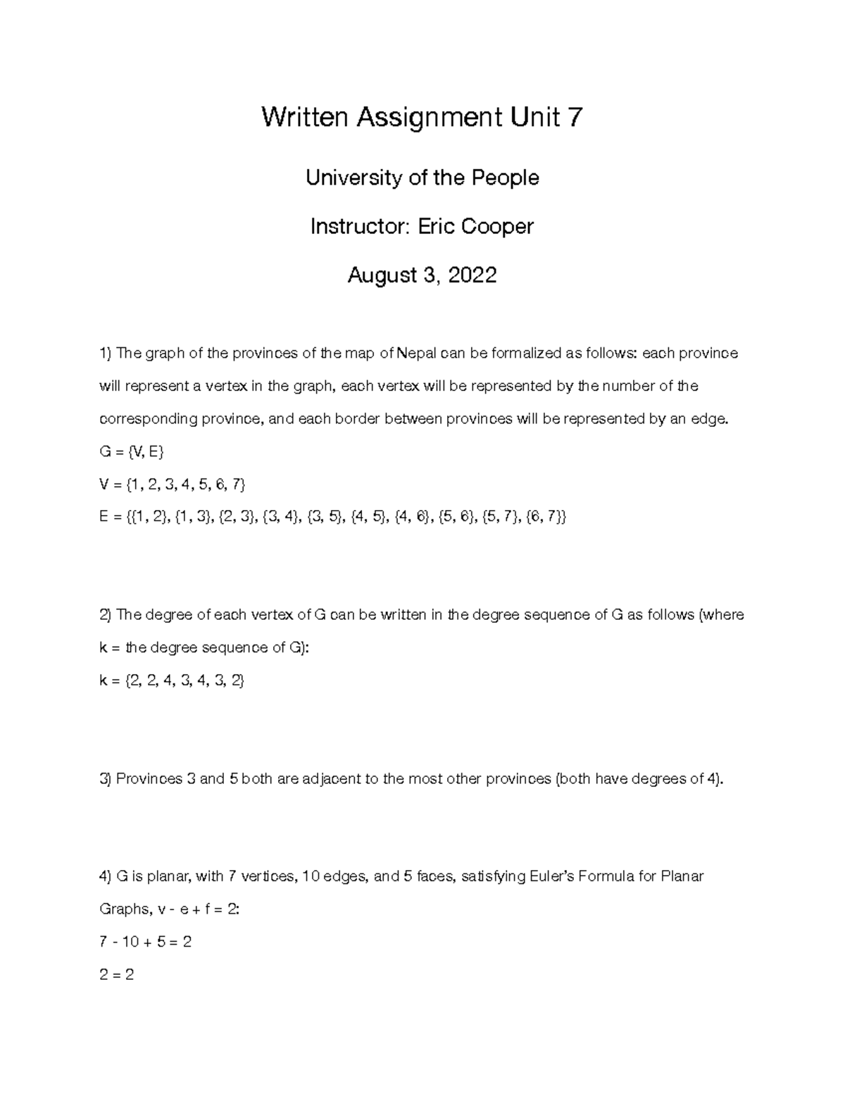 Written Assignment Unit 7 PDF - Written Assignment Unit 7 University Of ...