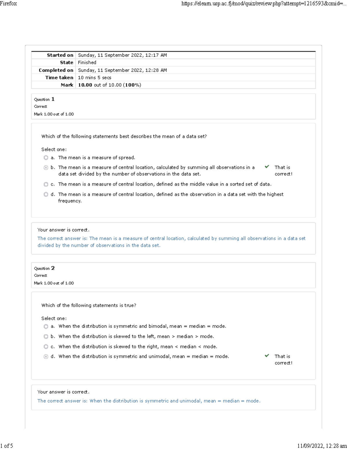 Quiz 4 Attempt review - Started on Sunday, 11 September 2022, 12:17 AM ...