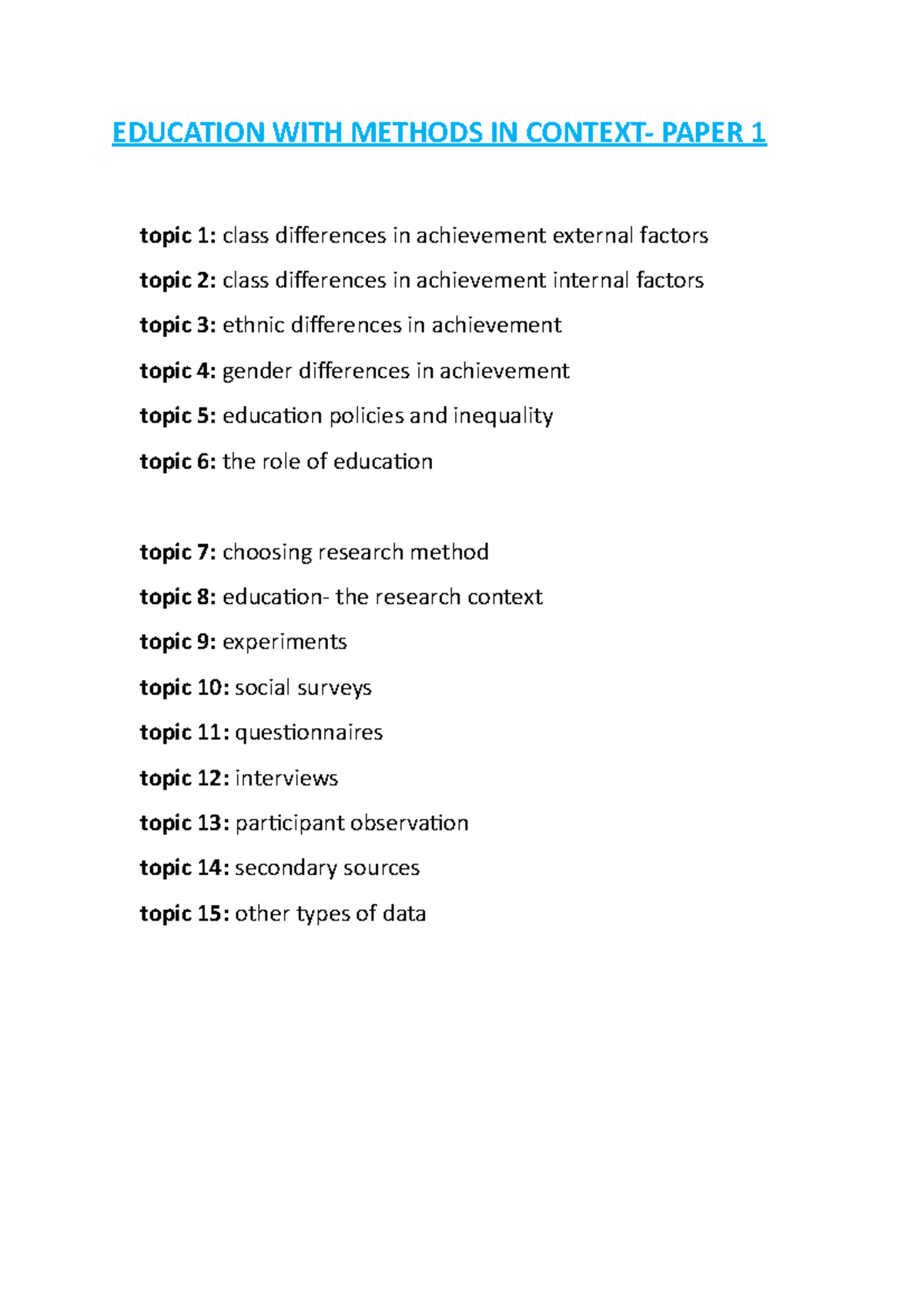 methods in context essay