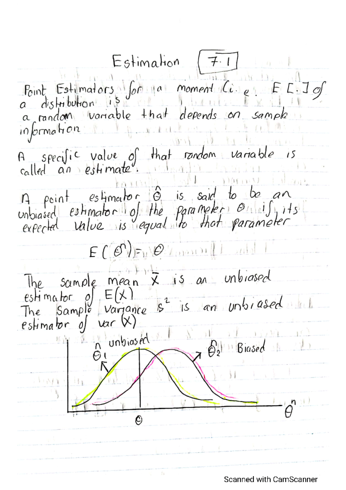 Estimation - Notes - ECON 304 - Studocu
