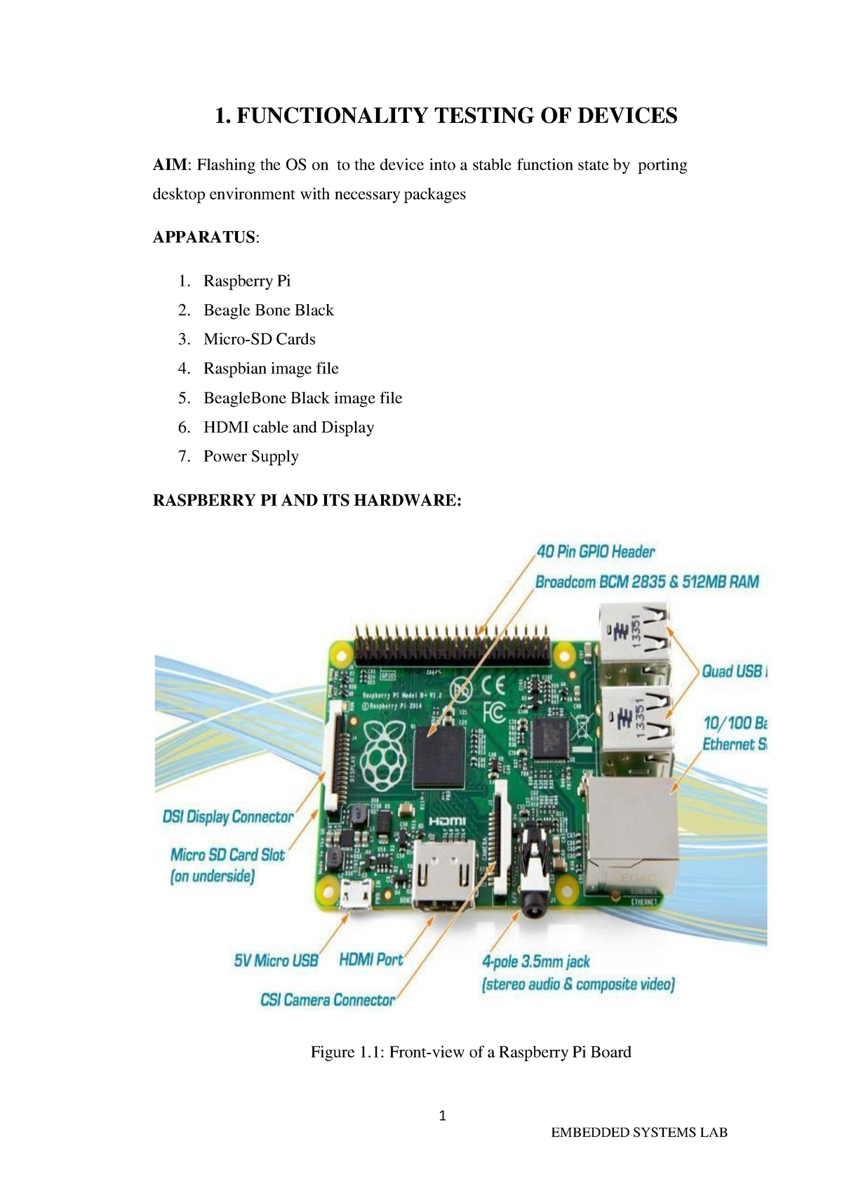 IOT LAB Manual iot 1 1. FUNCTIONALITY TESTING OF DEVICES AIM