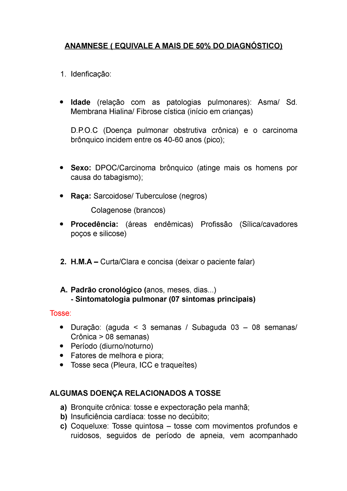 Importância de Anamnese e Exame Clínico para o Controle de Infecções 2023, PDF, Doença de obstrução pulmonar crônica