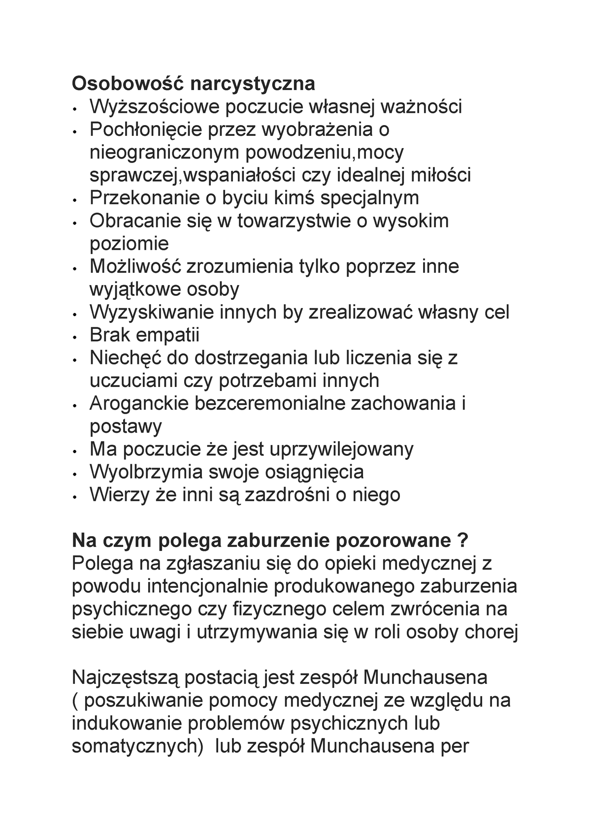 Psychopatologia Osobowość Narcystycznazaburzenia Pozorowane Osobowość Narcystyczna 6611