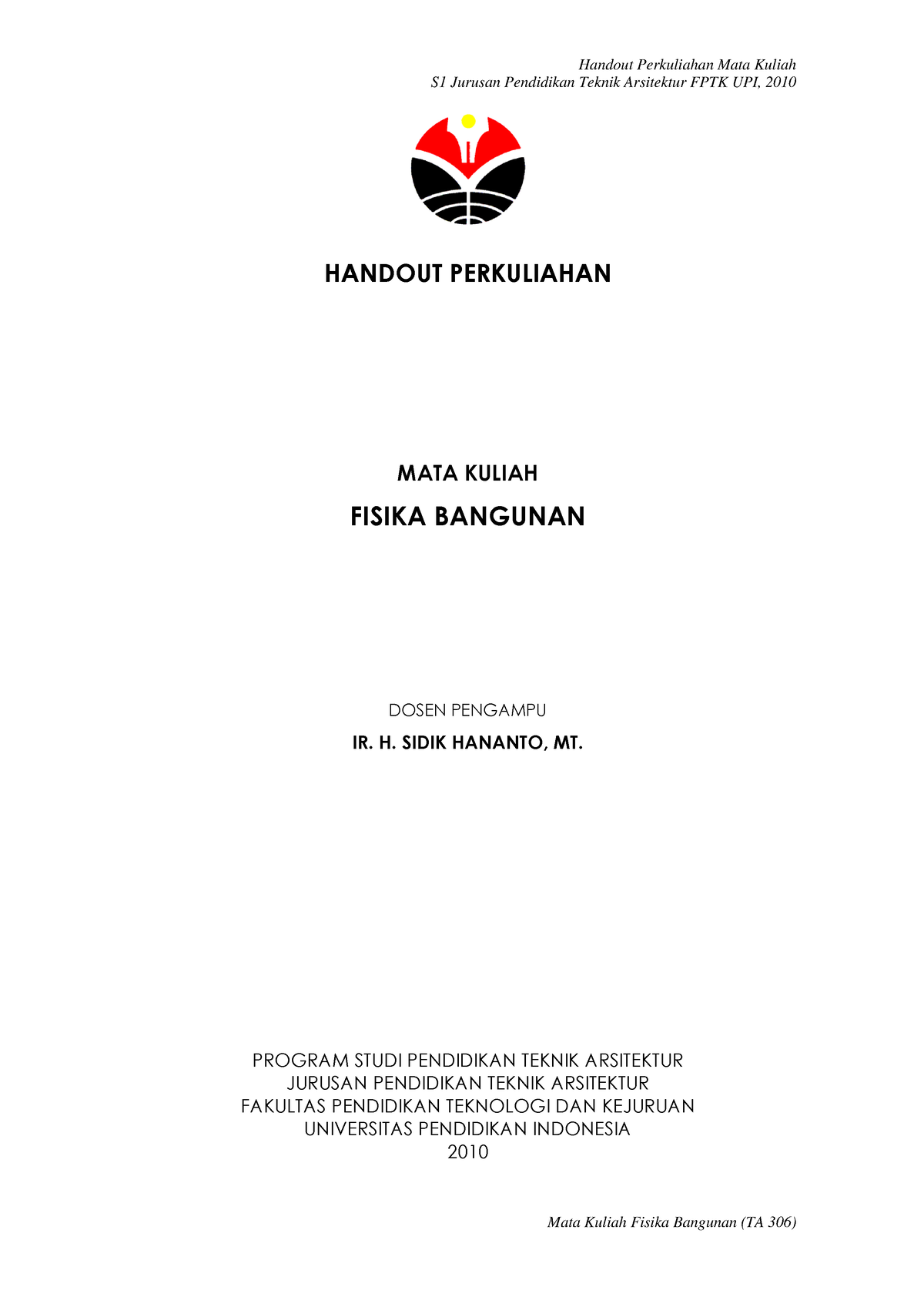 Handout Perkuliahan Fisbang S1 - S1 Jurusan Pendidikan Teknik ...