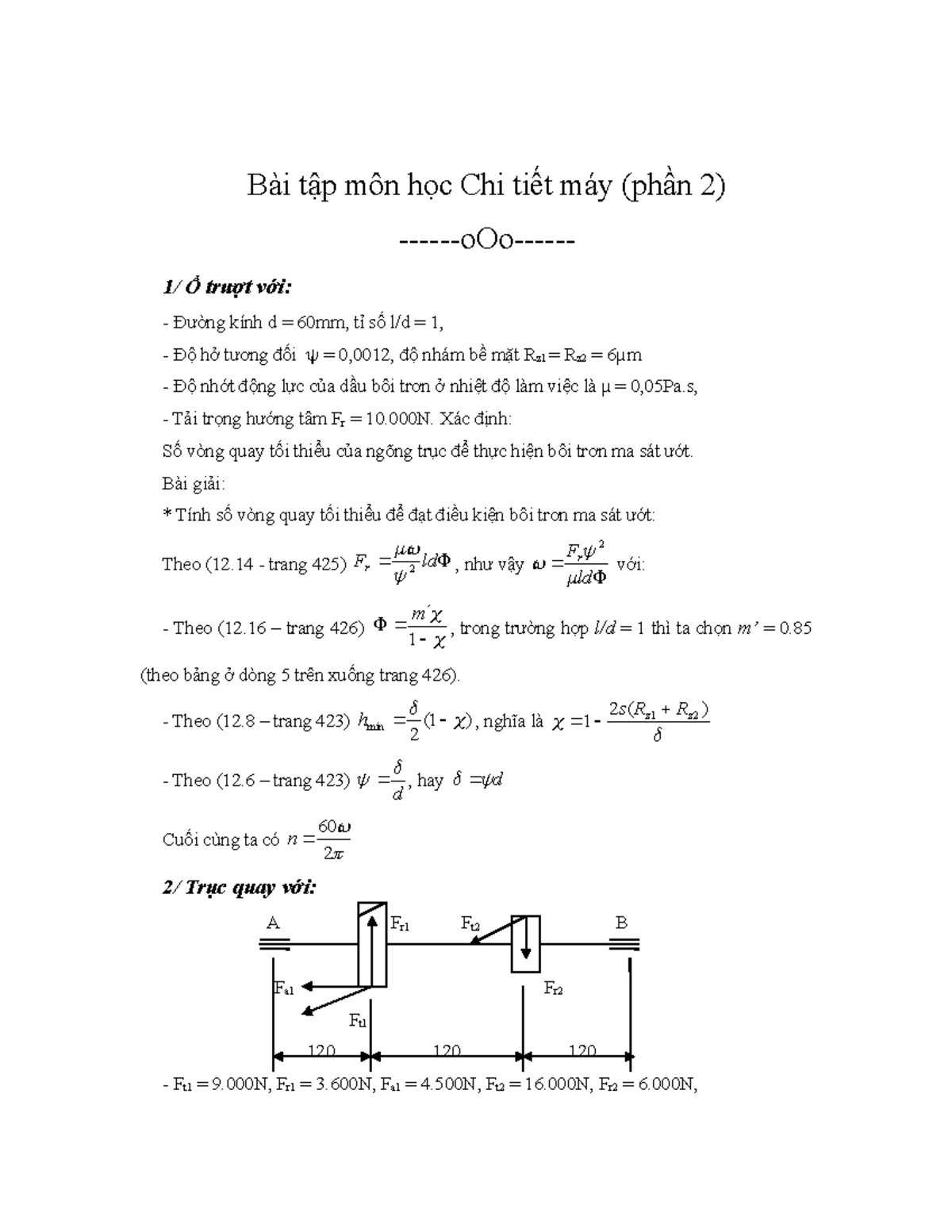 Bai Tap 2 Phương Uyên Bài tập môn học Chi tiết máy (phần 2) oOo 1