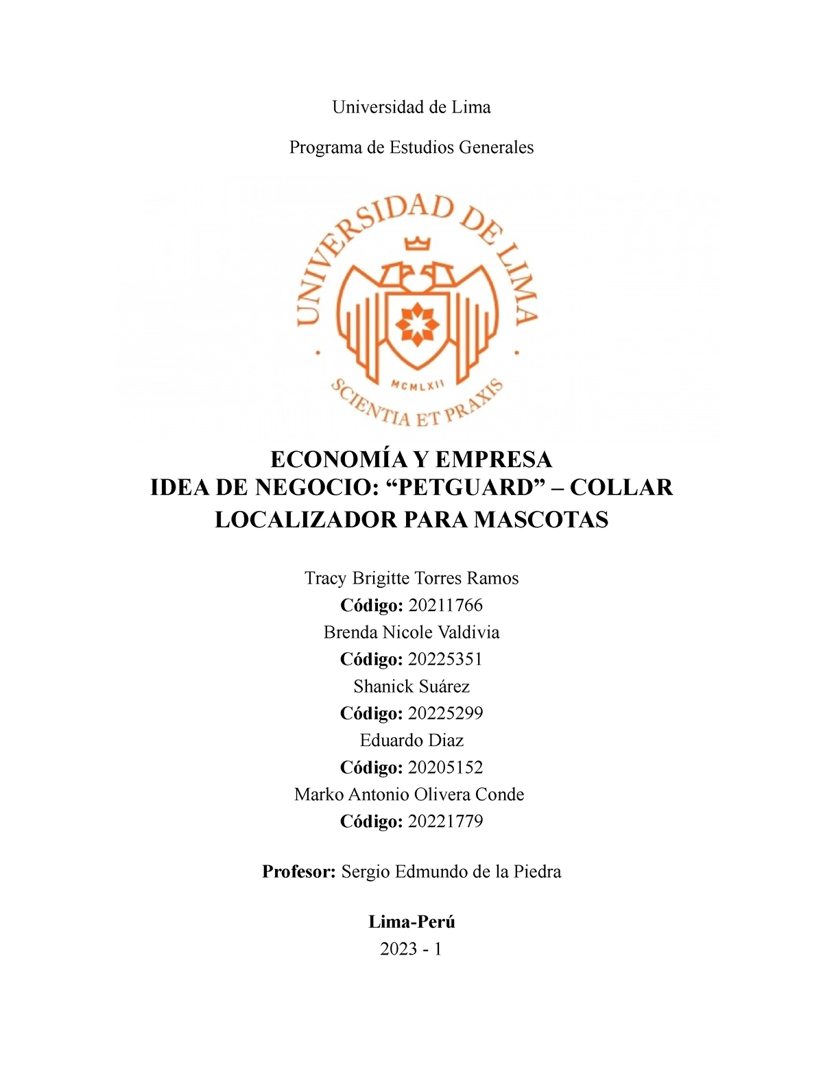 Trabajo Final De Economia - Universidad De Lima Programa De Estudios ...