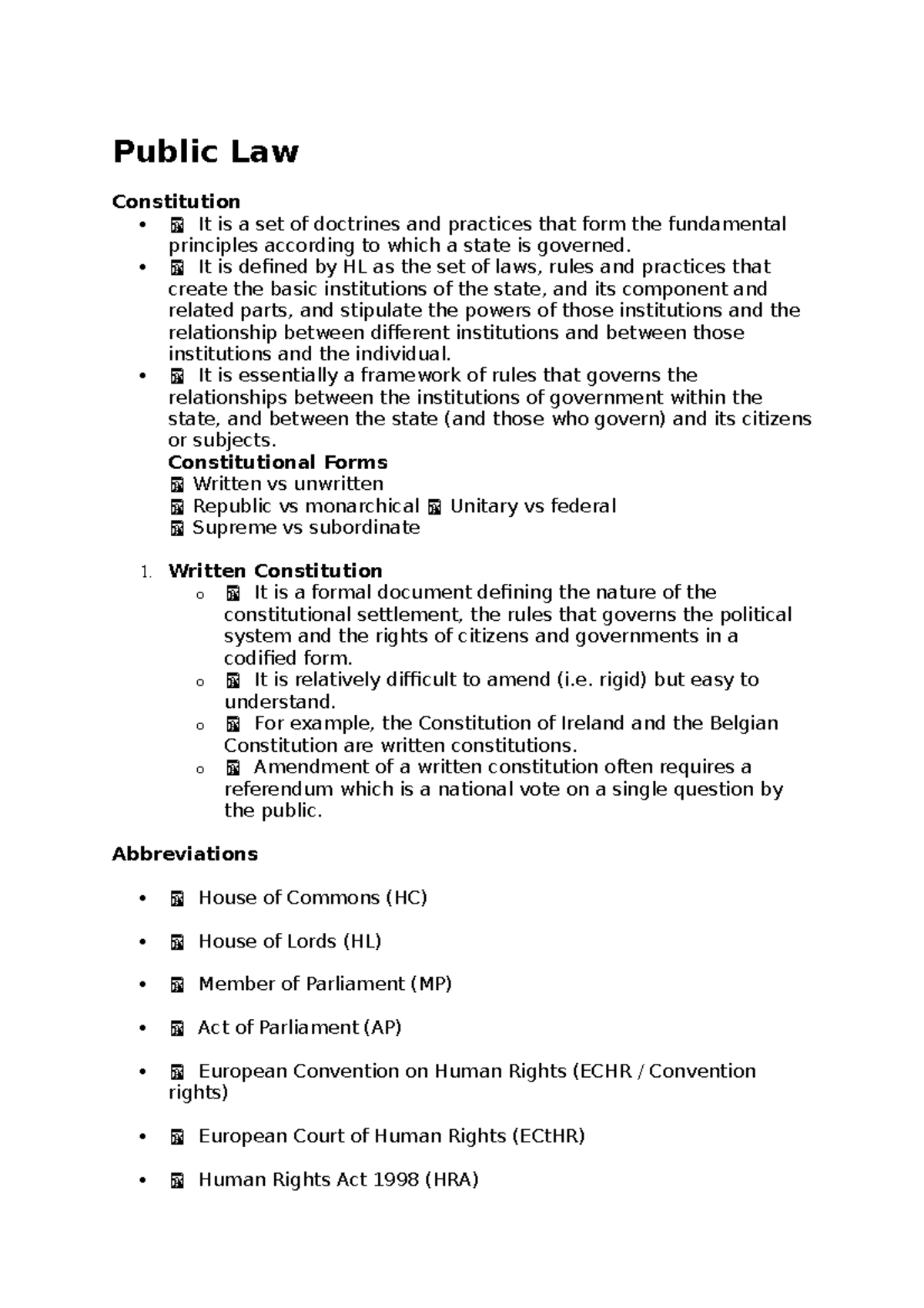 Law note 2 - law notes - Public Law Constitution It is a set of ...