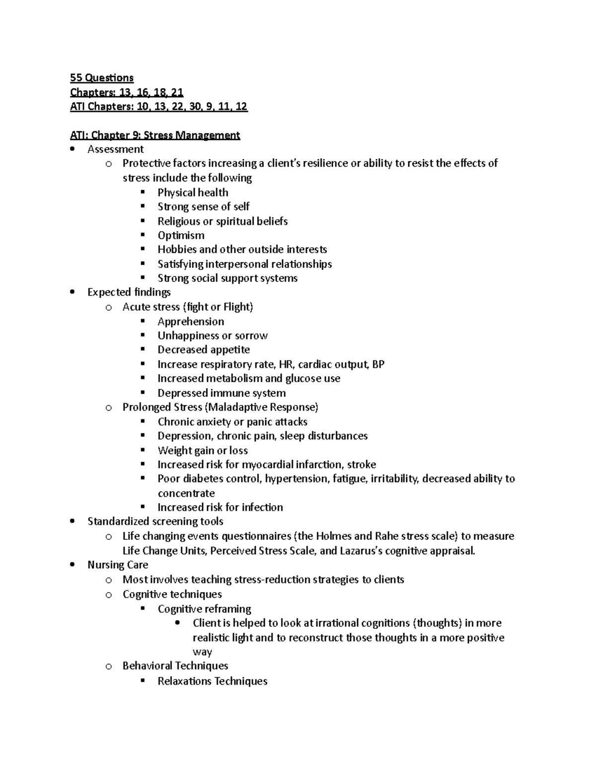 Psych Exam 2 SG - Exam Study Guide - 55 Questions Chapters: 13, 16, 18 ...