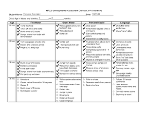 Developmental assessment - History The history was actualized by ...