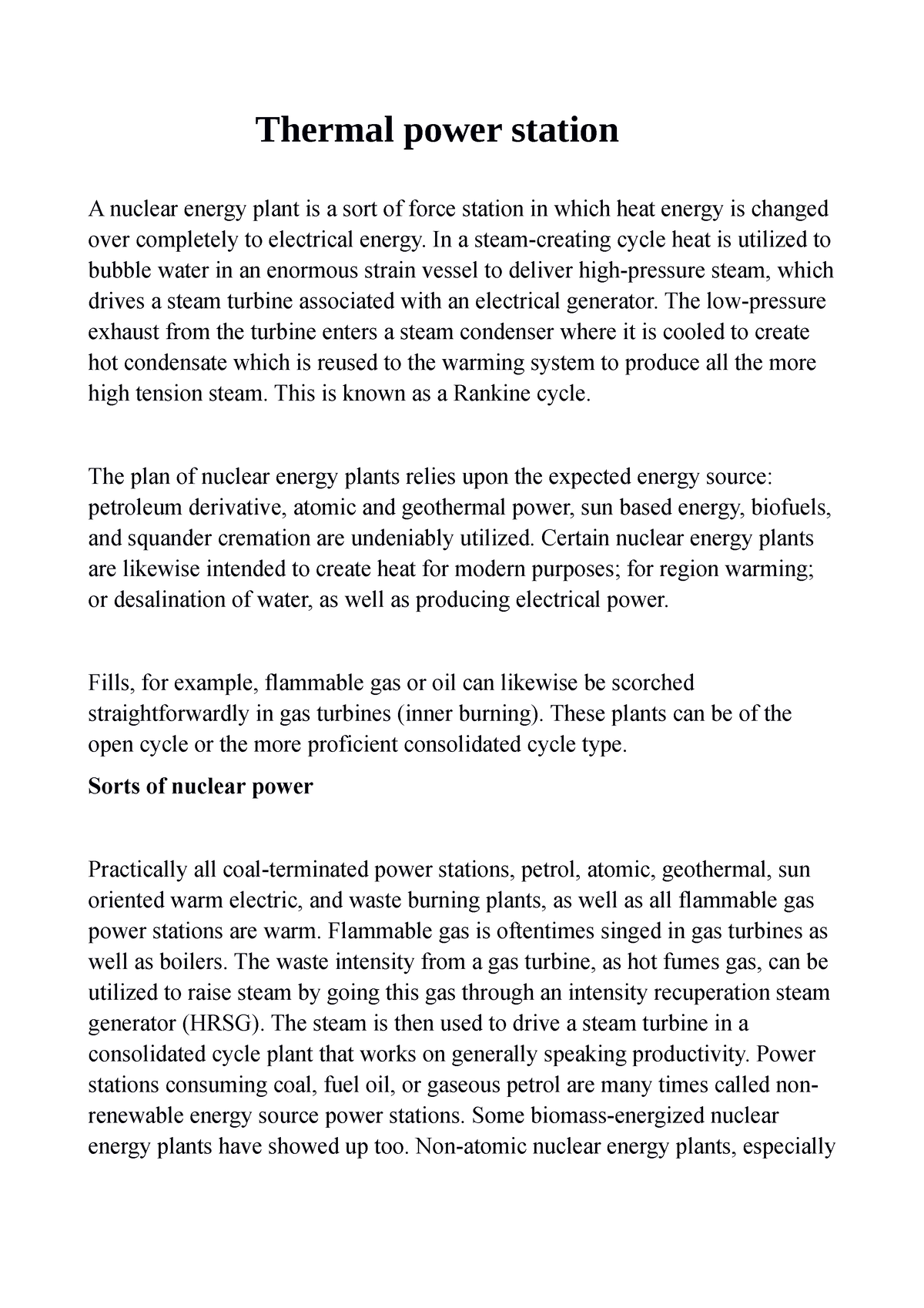 Thermal Power Station - Shafina - Thermal Power Station A Nuclear ...