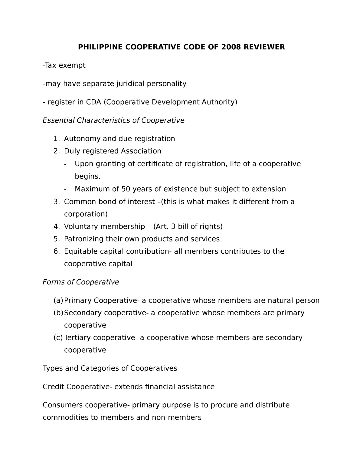 philippine-cooperative-code-of-2008-reviewer-philippine-cooperative