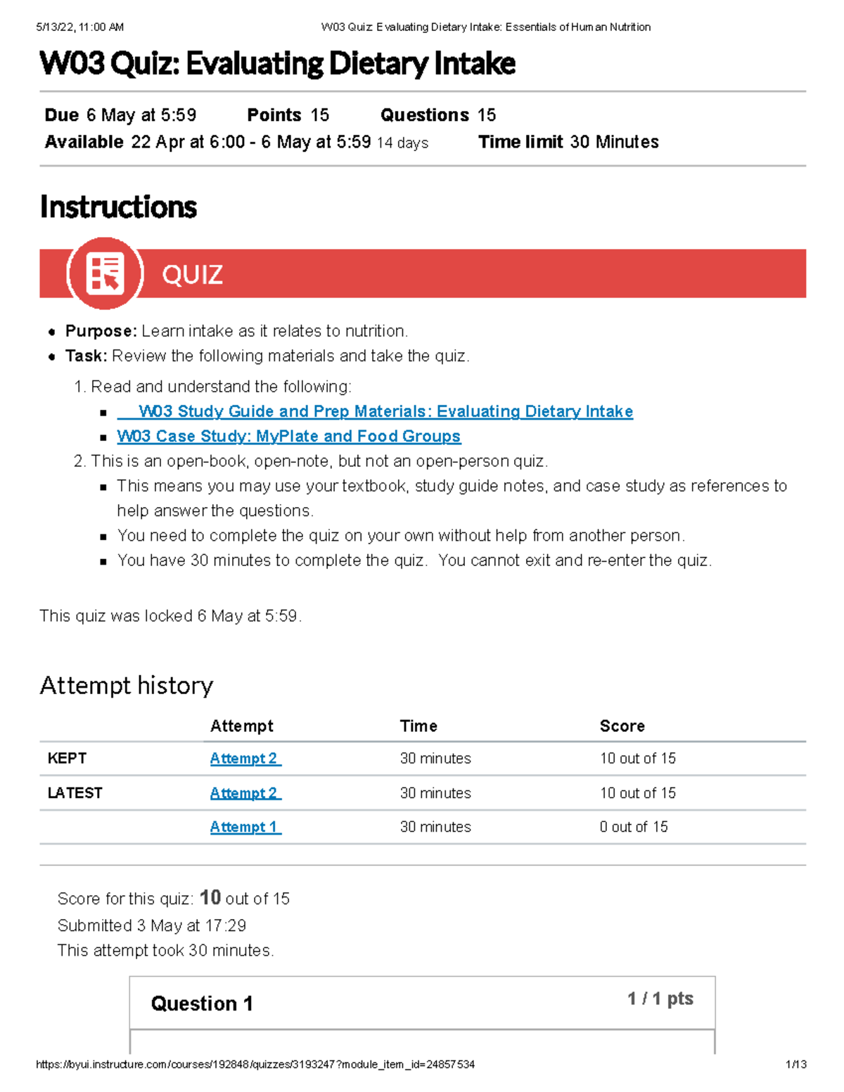 w03 assignment evaluating nutrition information