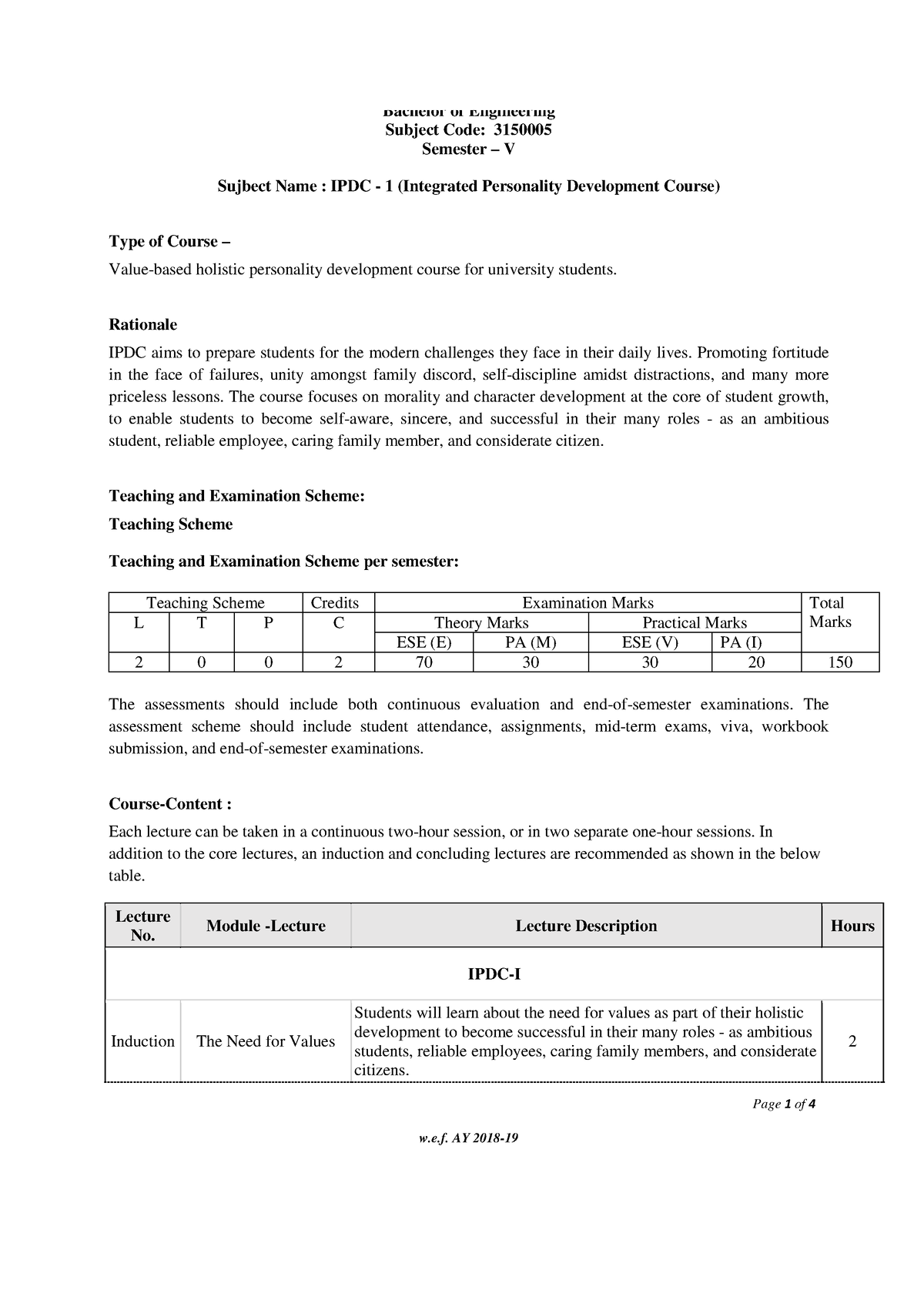 IPDC(3150005) - Subject Code: 3150005 Page 1 of 4 Semester – V Sujbect ...