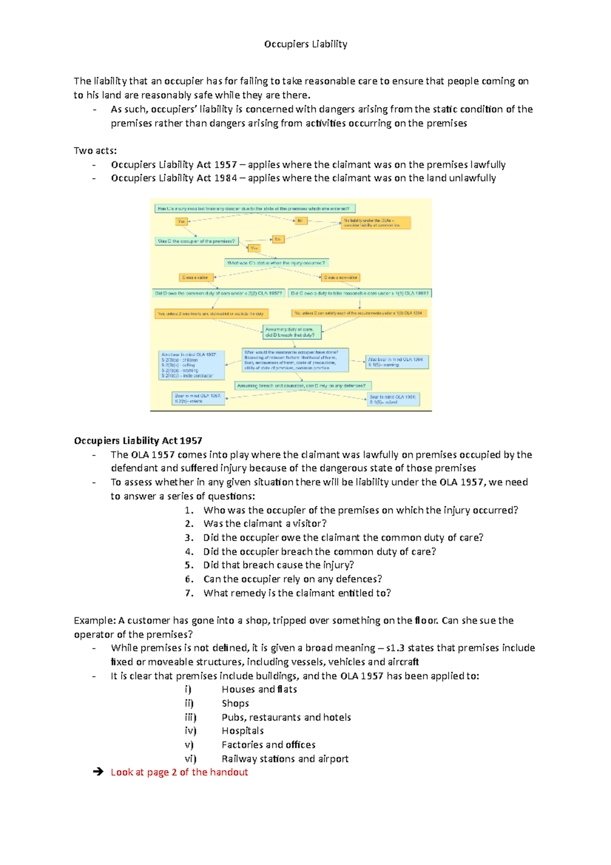 4 Occupiers Liability - Ocuupiers libaility - The liability that an ...