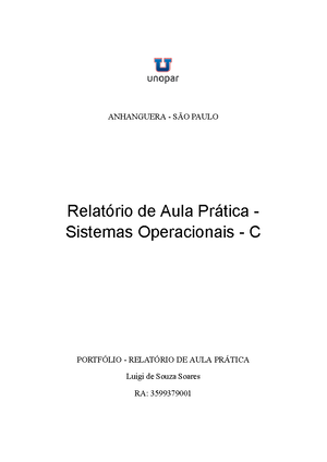 Av2 - Sistemas Operacionais - B - Período: 18/03/2024 00:00 à 06/05 ...