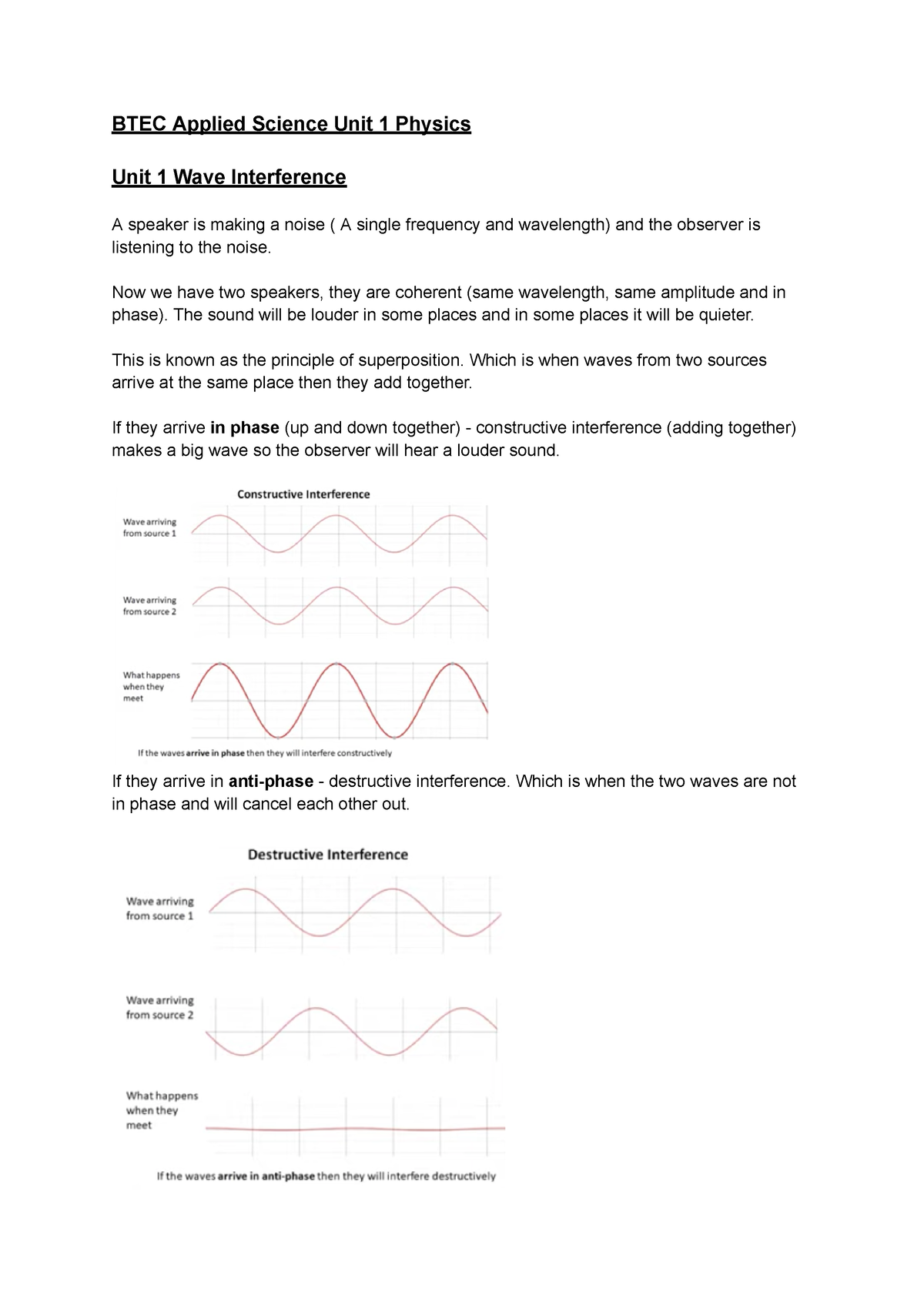 Unit 1 Revision Physics - BTEC Applied Science Unit 1 Physics Unit 1 ...