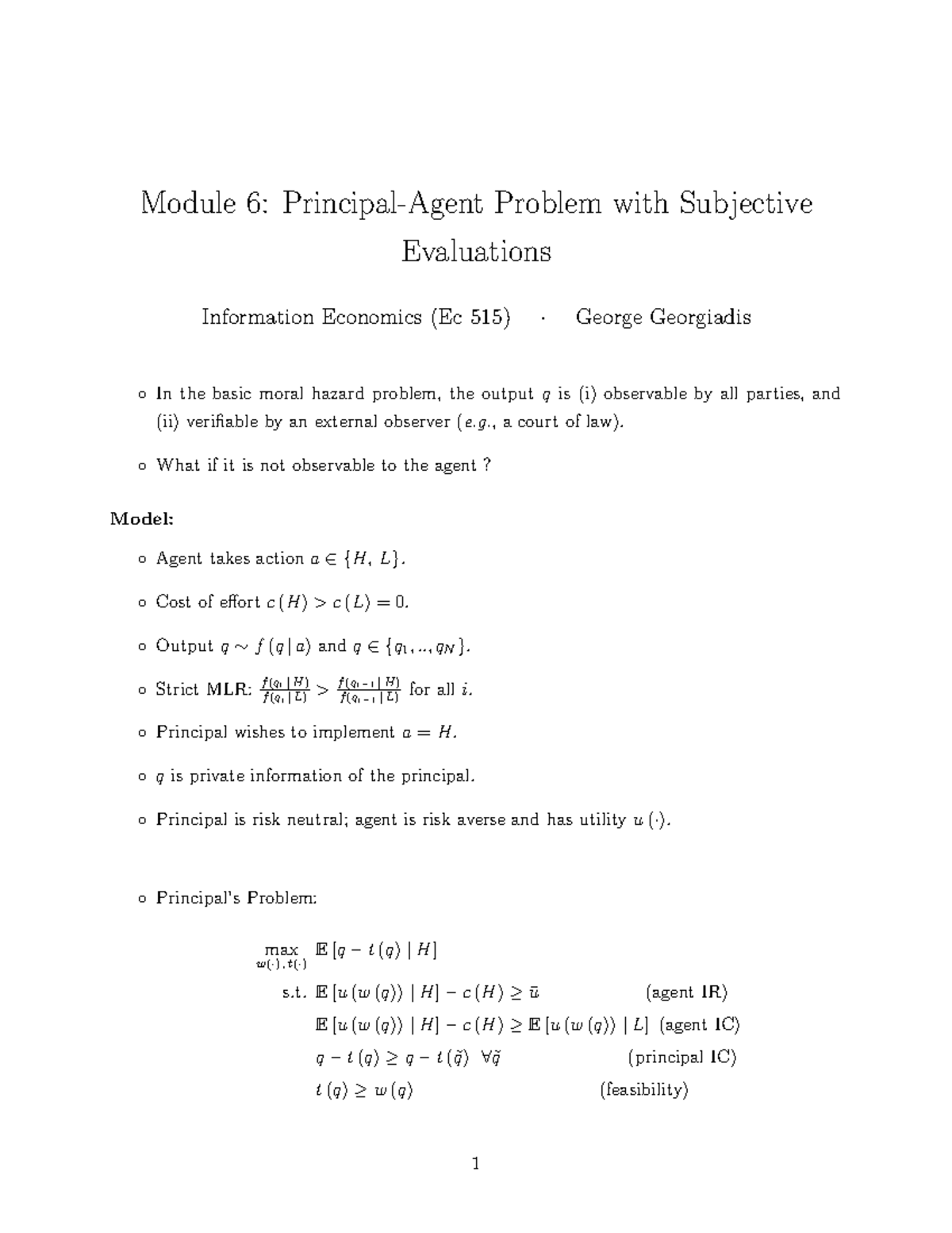 Ec515 Module 6 Ec 515 Information Economics Studocu