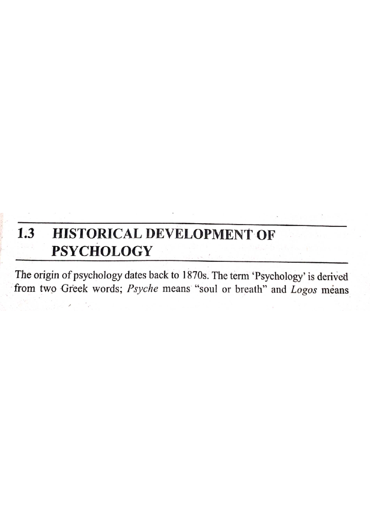 Historical Development Of Psychology - B A Honours Psychology - Studocu