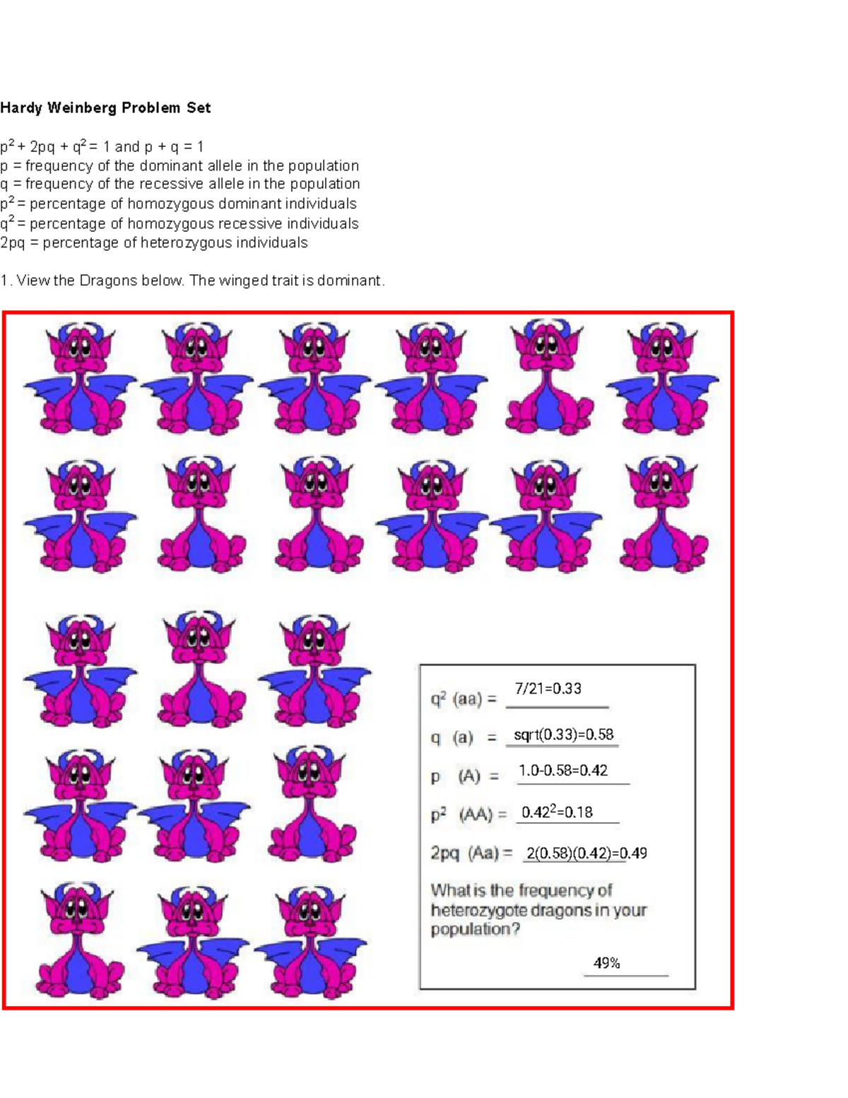 Kami Export - Hardy Weinberg Problem Set (2) hh - Hardy Weinberg ...