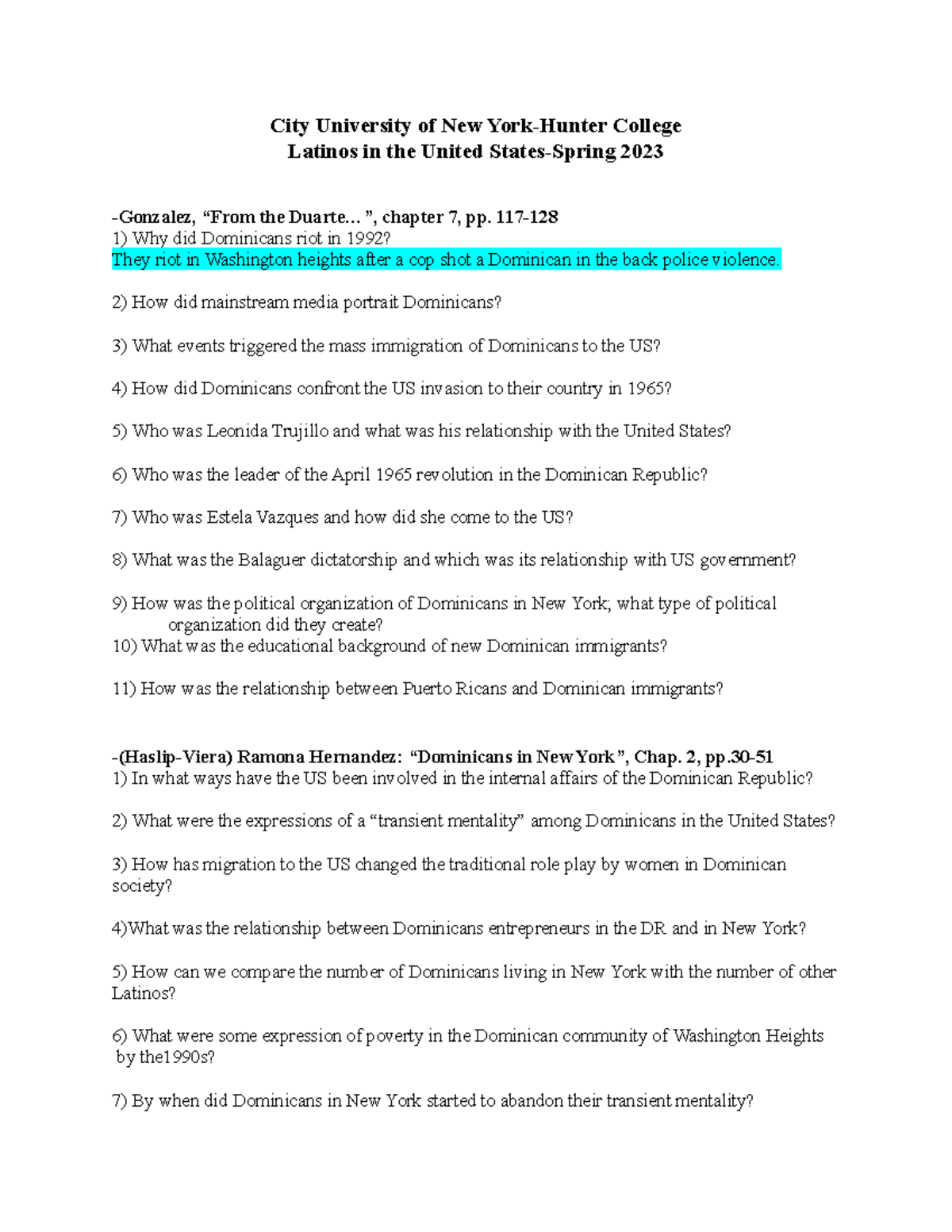 Questions from Gonzalez Duarte Bridge and Ramona Hernandez - City ...