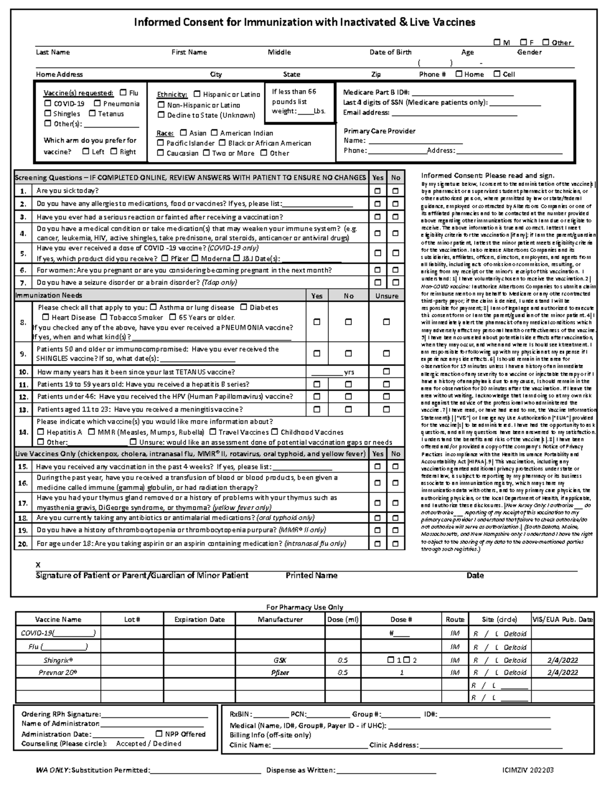 Universal Informed Consent for Immunization Icimziv 202203 - Informed ...