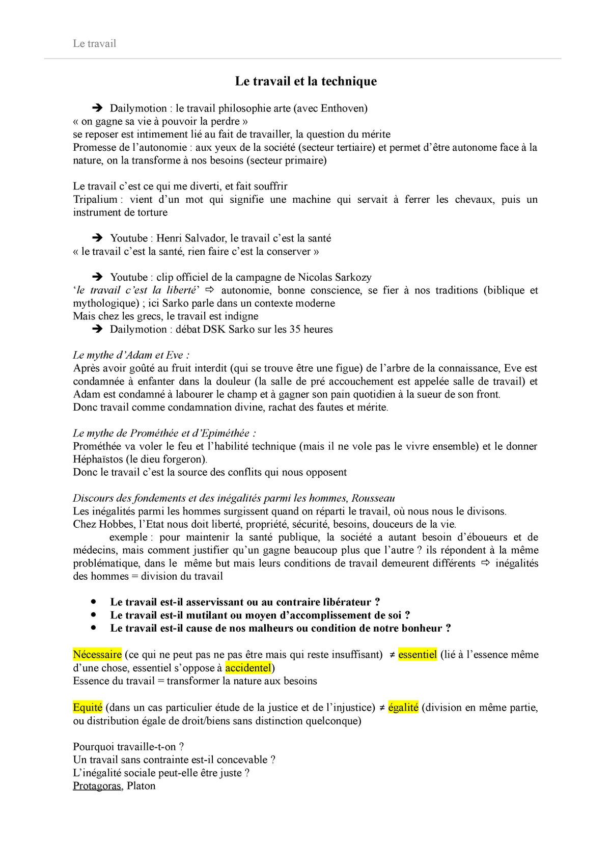 le travail philosophie dissertation pdf