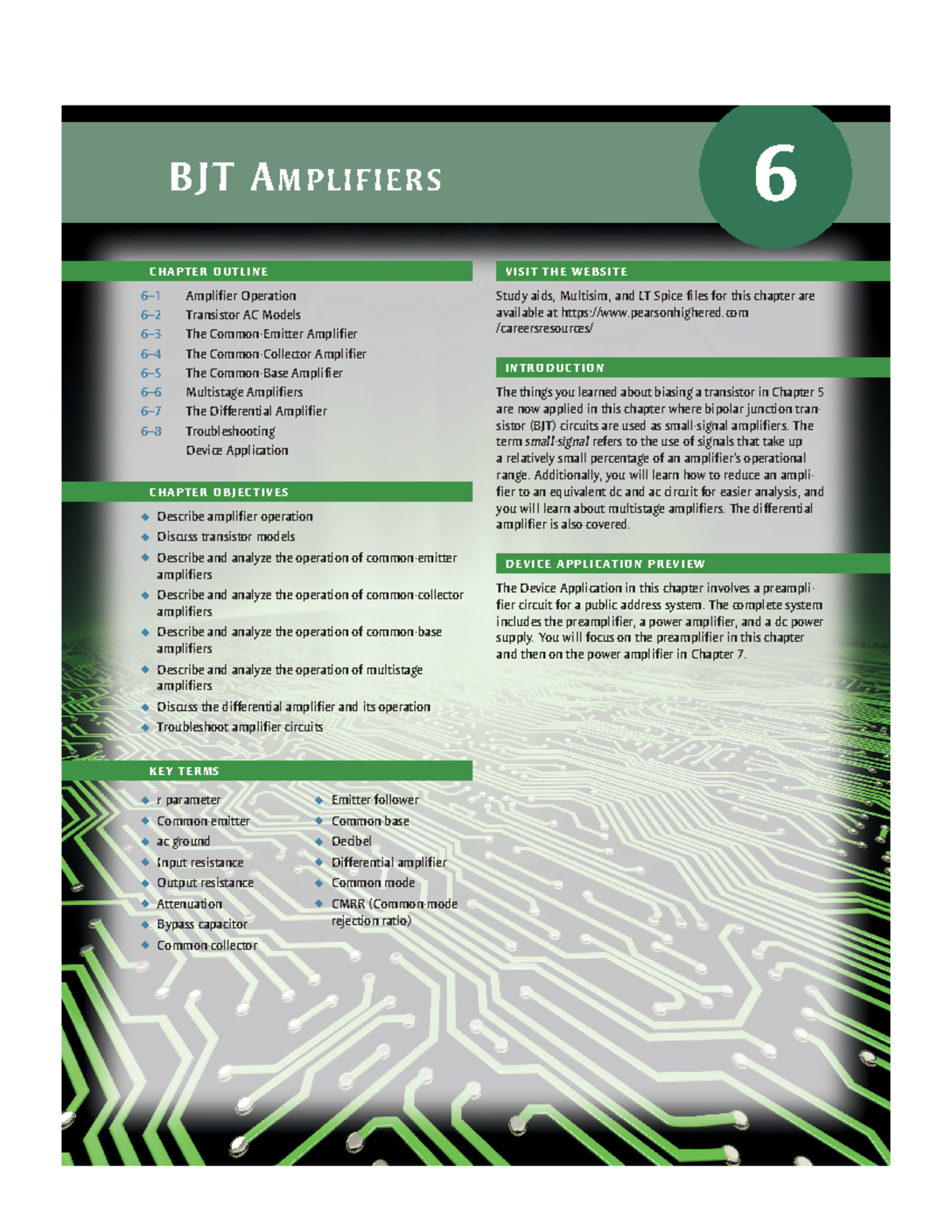 Amplifiers theory - BJT A mplifiers 6 ####### CHAPTER OUTLINE 6–1 ...