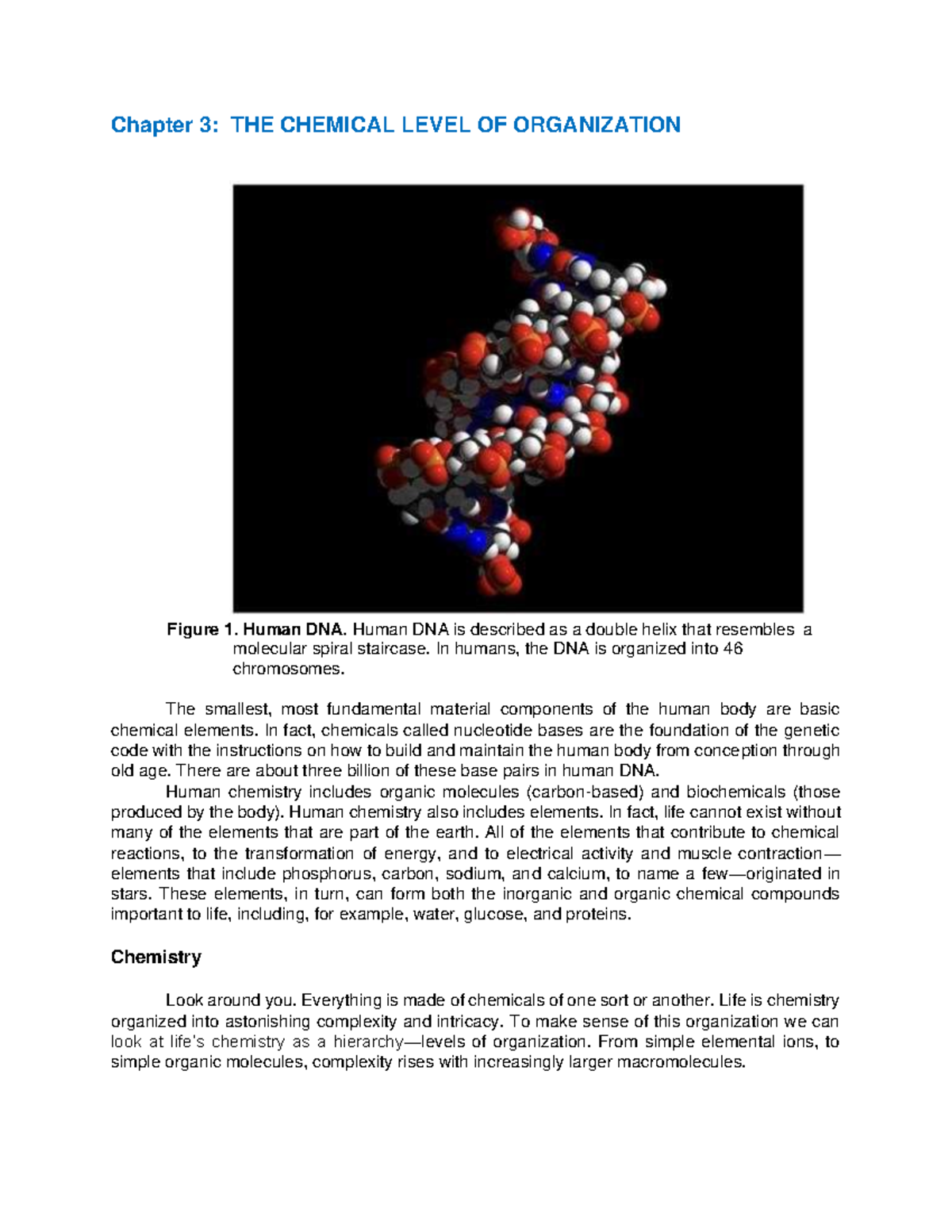 Chapter 3 Chemical Level Of Organization 1 Chapter 3 THE CHEMICAL 