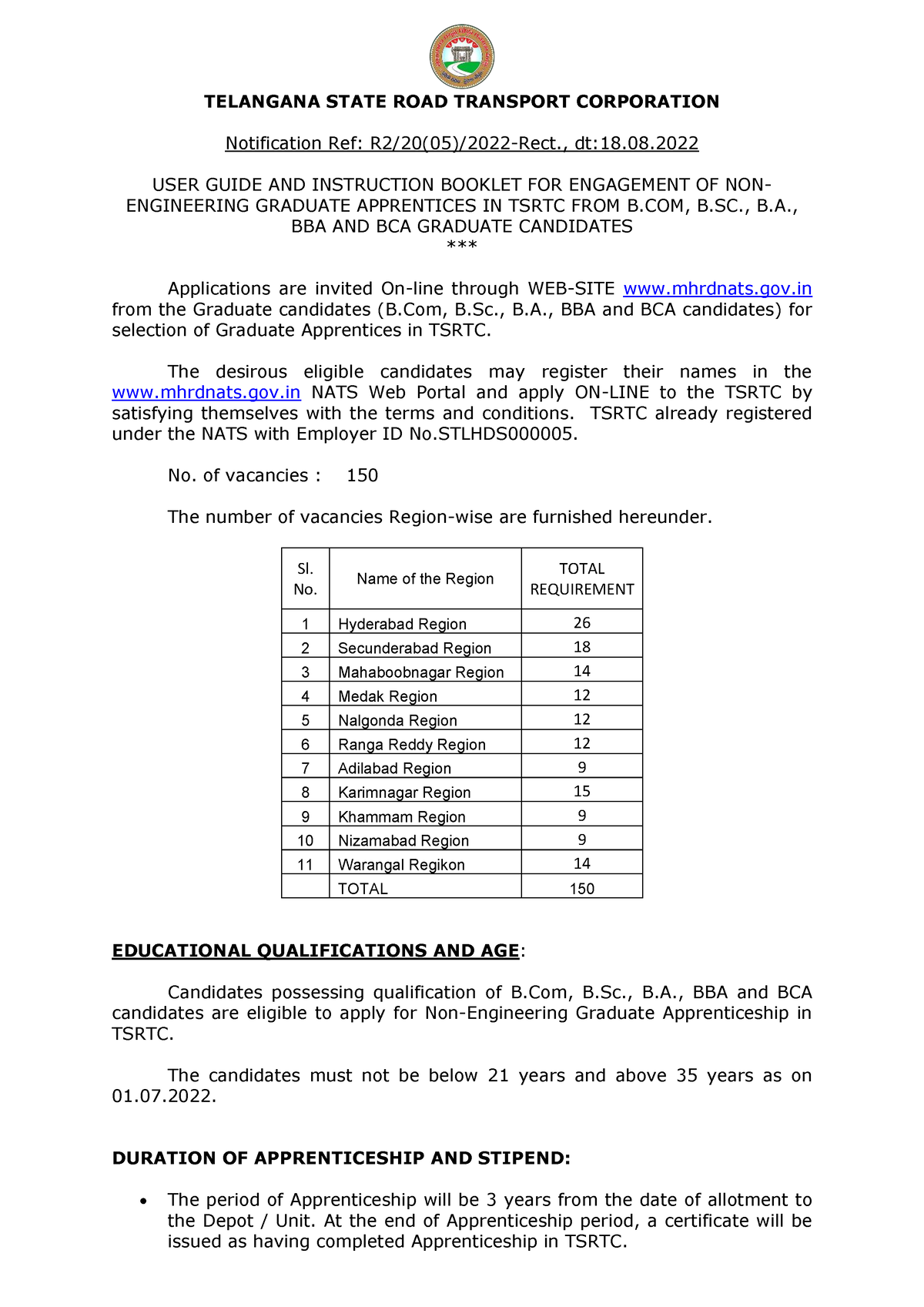 tsrtc-gat-notification-2022-application-process-telangana-state-road