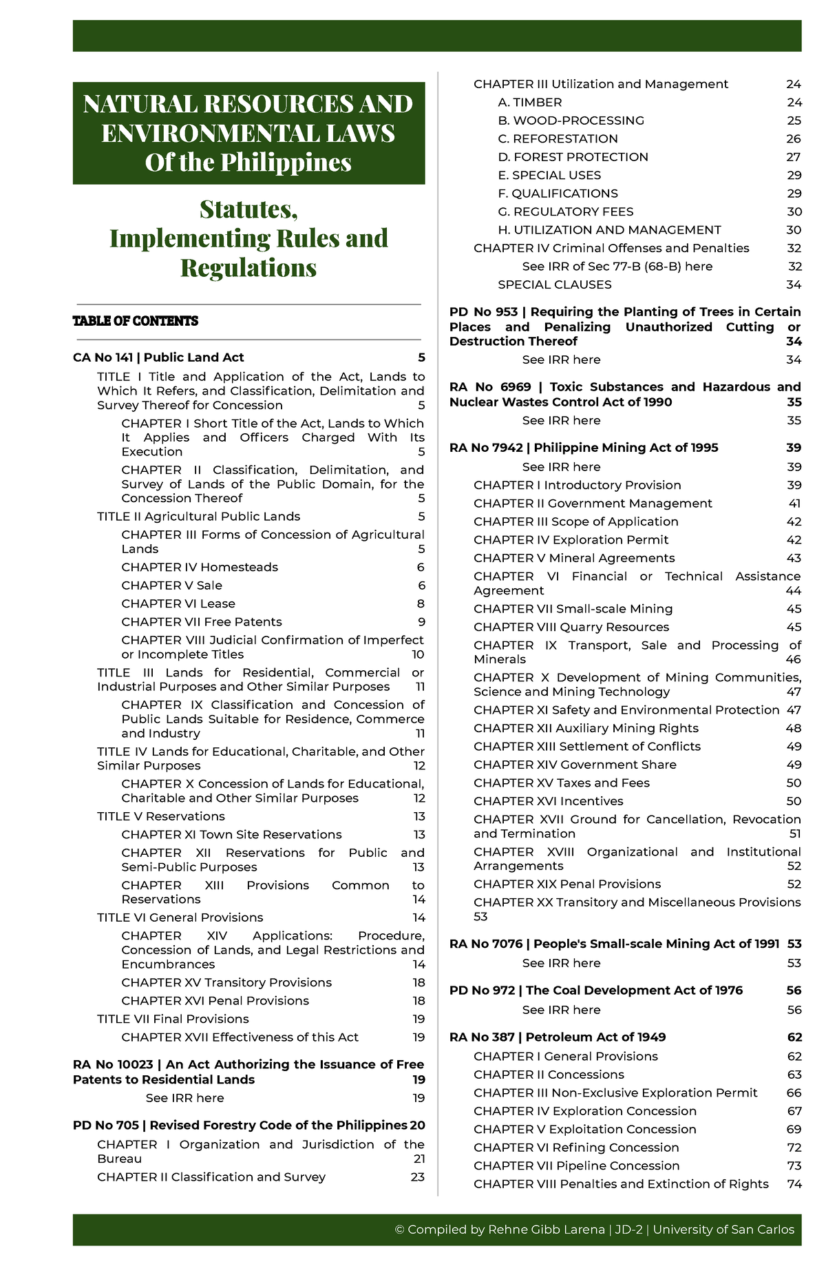 Natural Resources And Environmental Laws - NATURAL RESOURCES AND ...