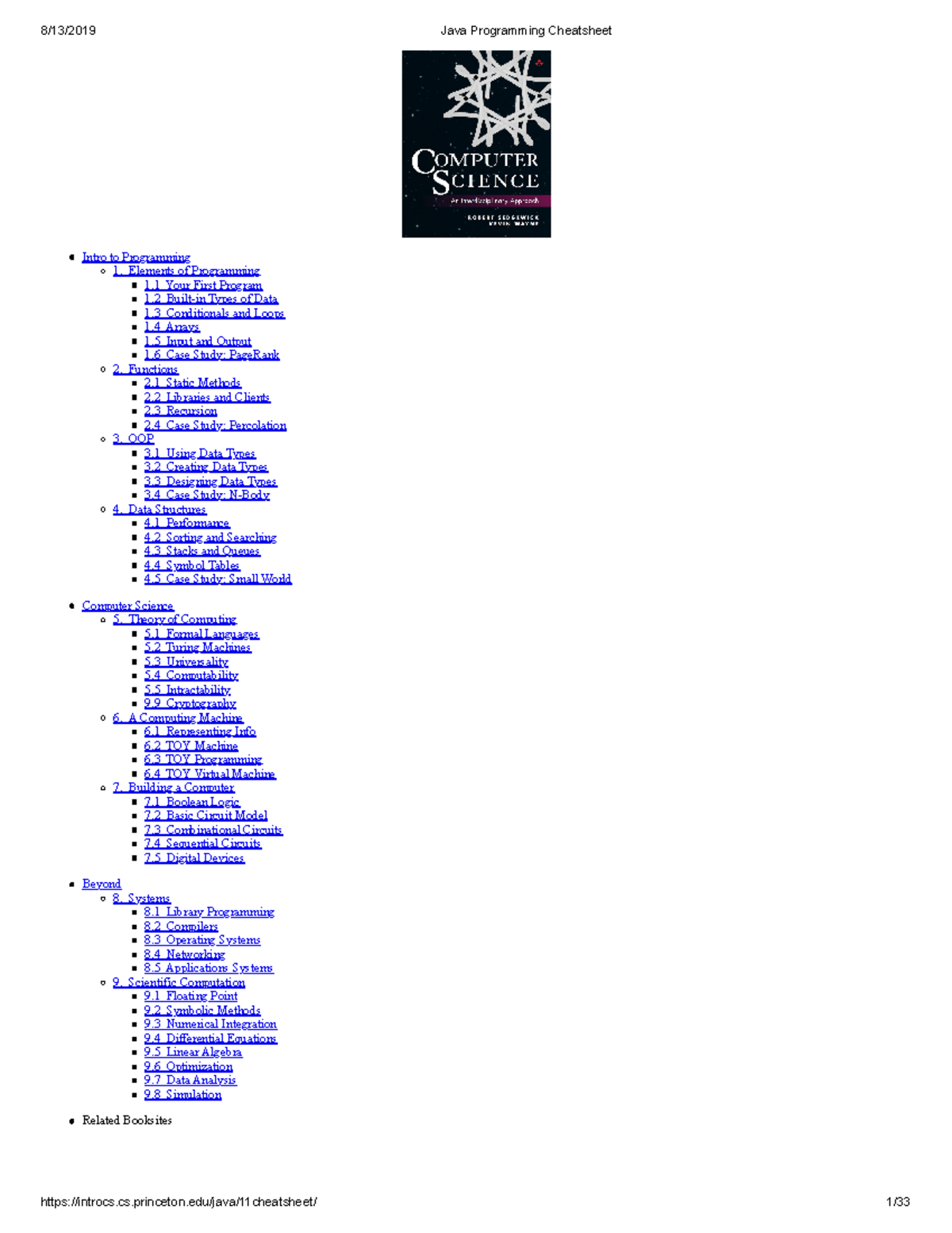 Java Programming Cheatsheet - Intro to Programming 1. Elements of ...
