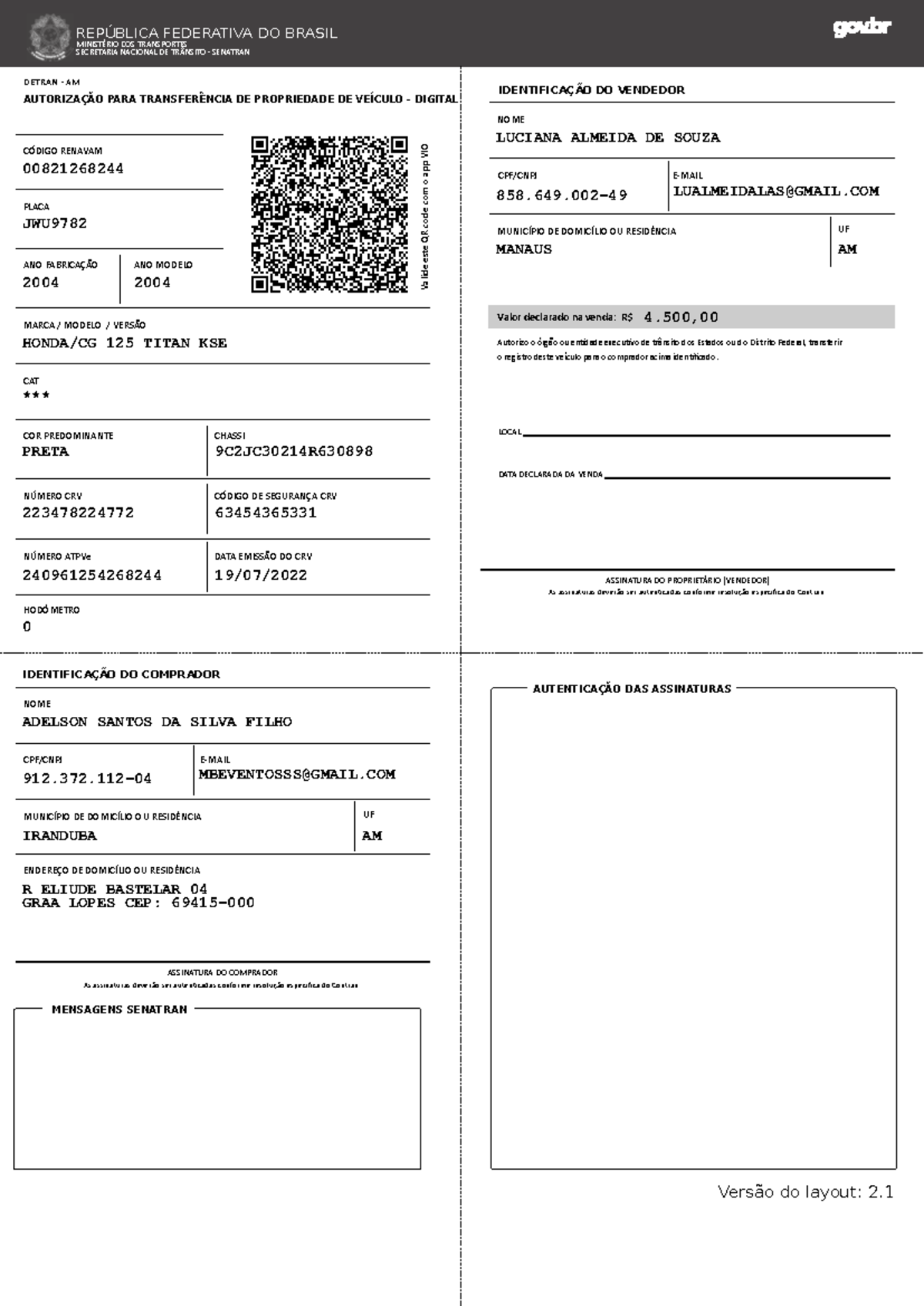 ATPVe JWU9782 - Otimo - Valide este QR code com o app VIO REPÚBLICA ...