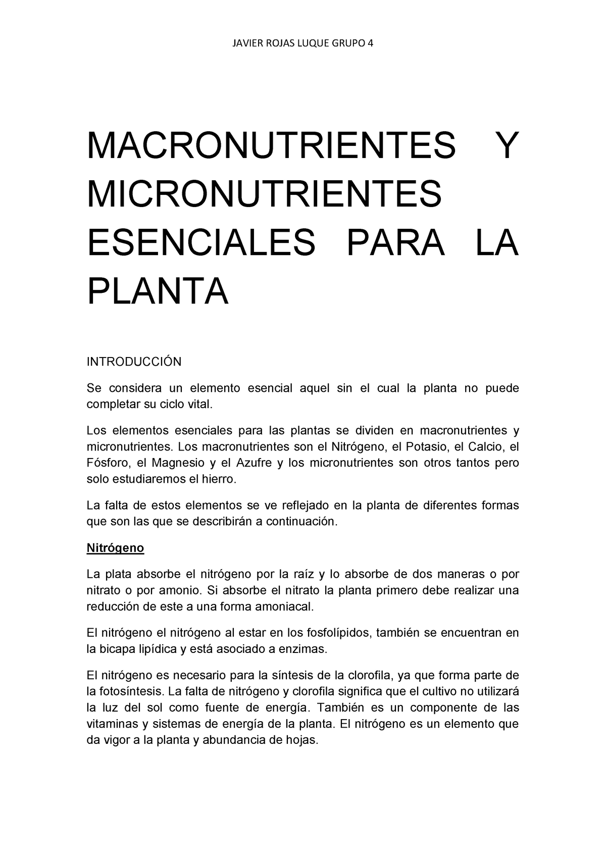 Clavijas Frenesí título Macronutrientes y micronutrientes esenciales para la planta - Fundamentos  de Fisiología vegetal - Studocu
