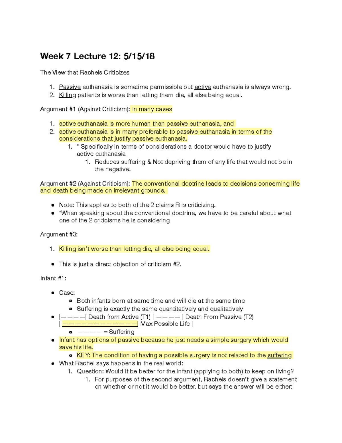 Philos 155A - Week 7 Lecture 12 Notes - Week 7 Lecture 12: 5/15/ The ...
