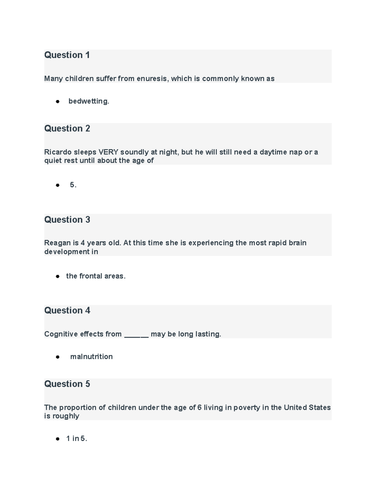 CH 7 Quiz - Life Span Development Ch 7 Quiz Questions And Answers ...