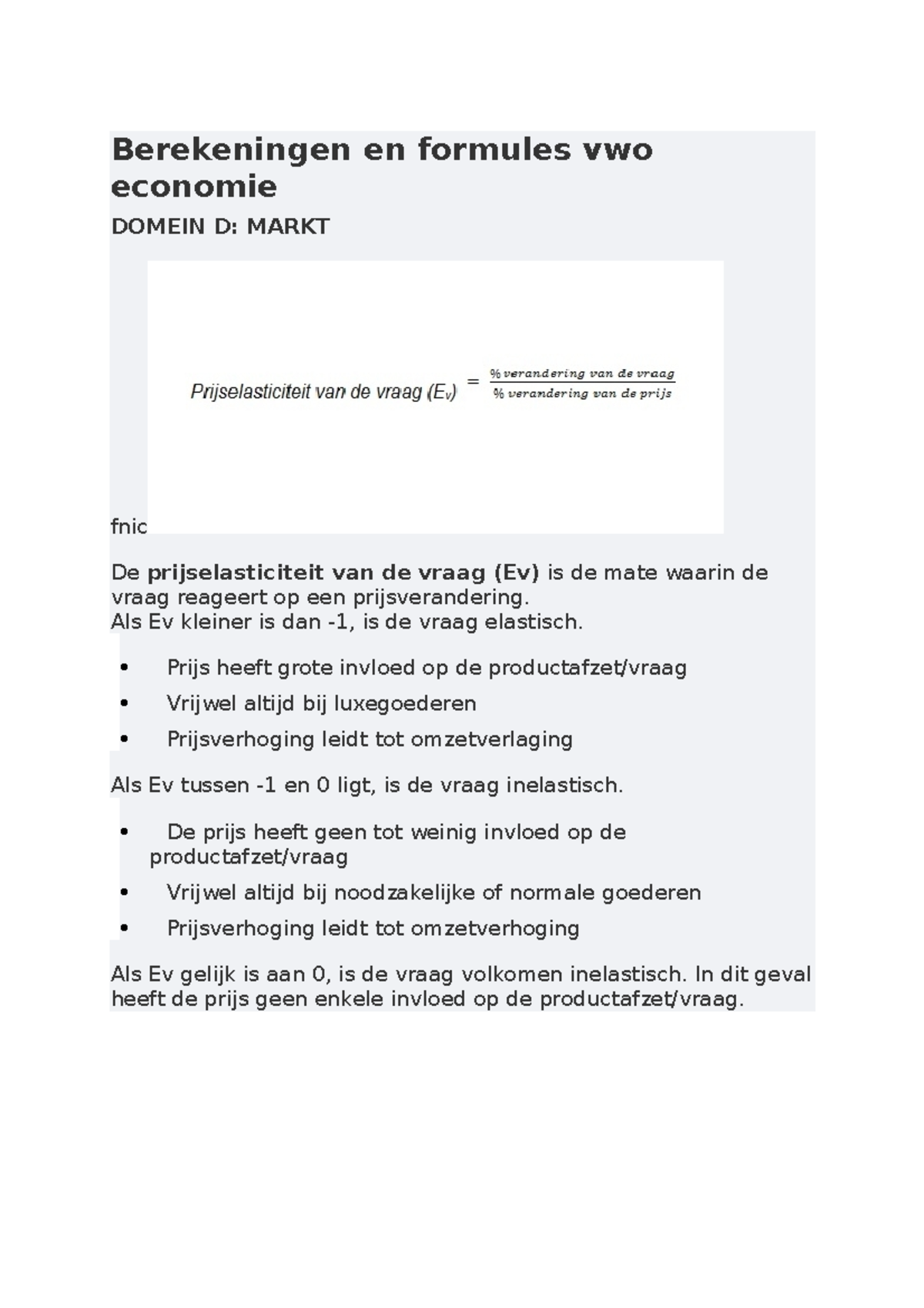 Berekeningen En Formules Vwo Economie - Berekeningen En Formules Vwo ...